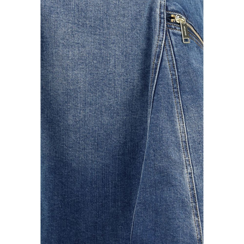 Self-Portrait Blaues Baumwoll-Freizeitkleid