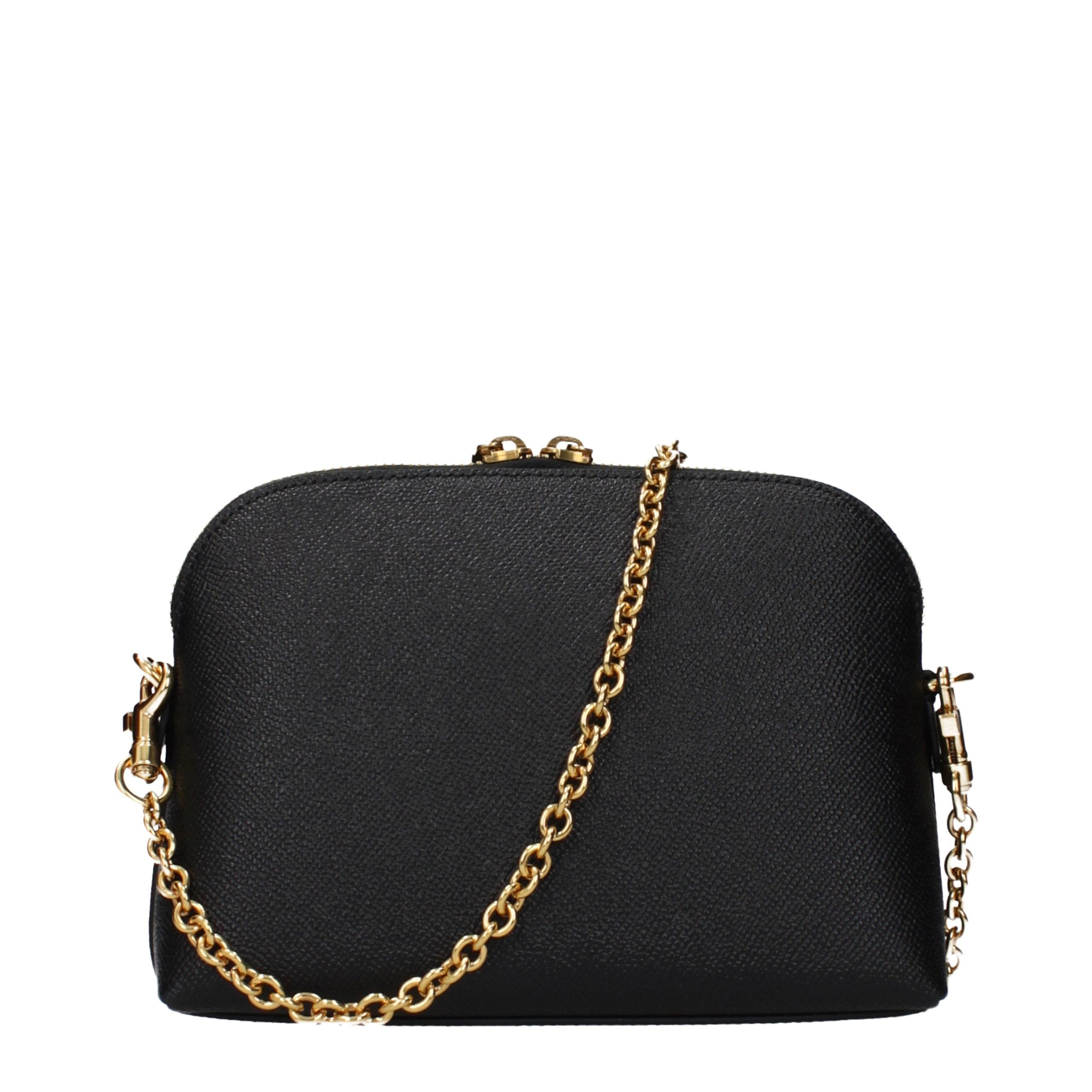 Dolce & Gabbana Schwarze Leder Umhängetasche