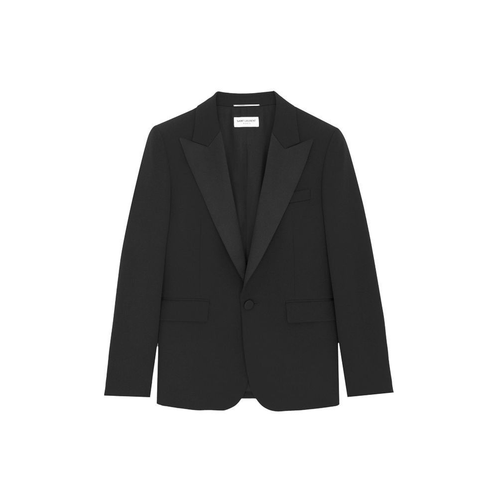 Saint Laurent Schwarzer Wollblazer