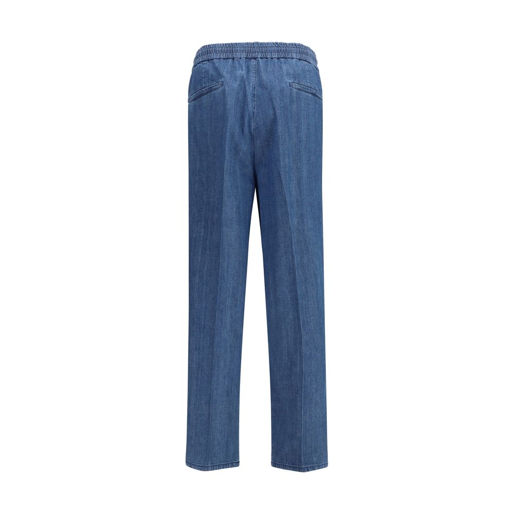Brunello Cucinelli Blaue Baumwoll-Freizeithose