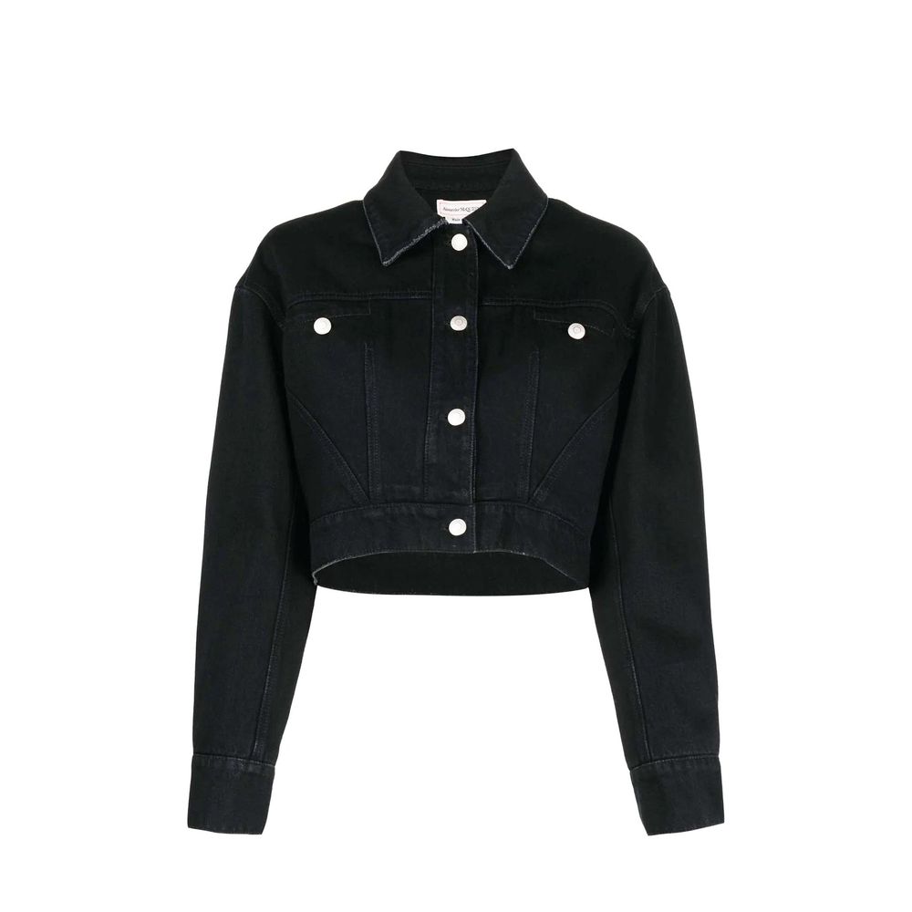 Alexander McQueen Schwarze Baumwoll-Denimjacke