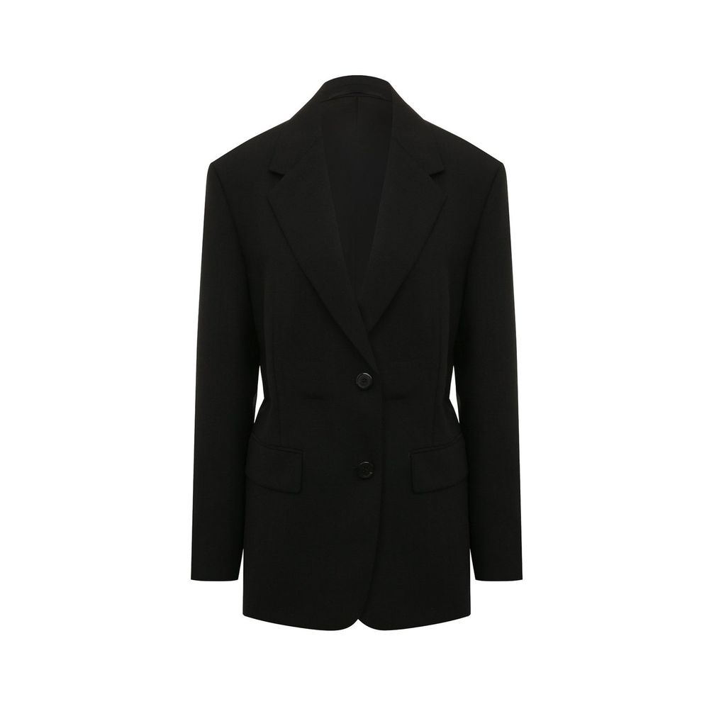 Prada Schwarzer Wollmantel aus Fleece