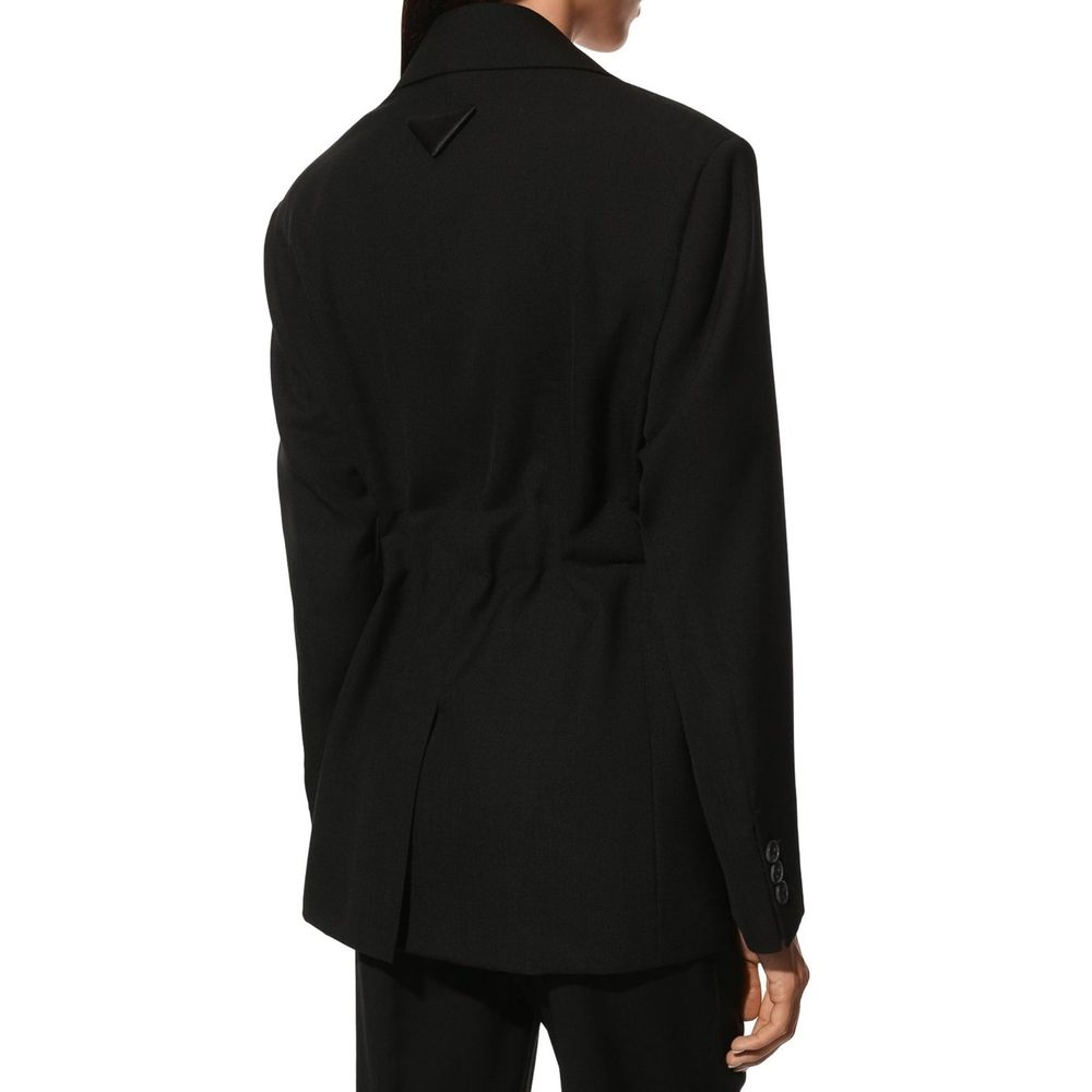 Prada Schwarzer Wollmantel aus Fleece