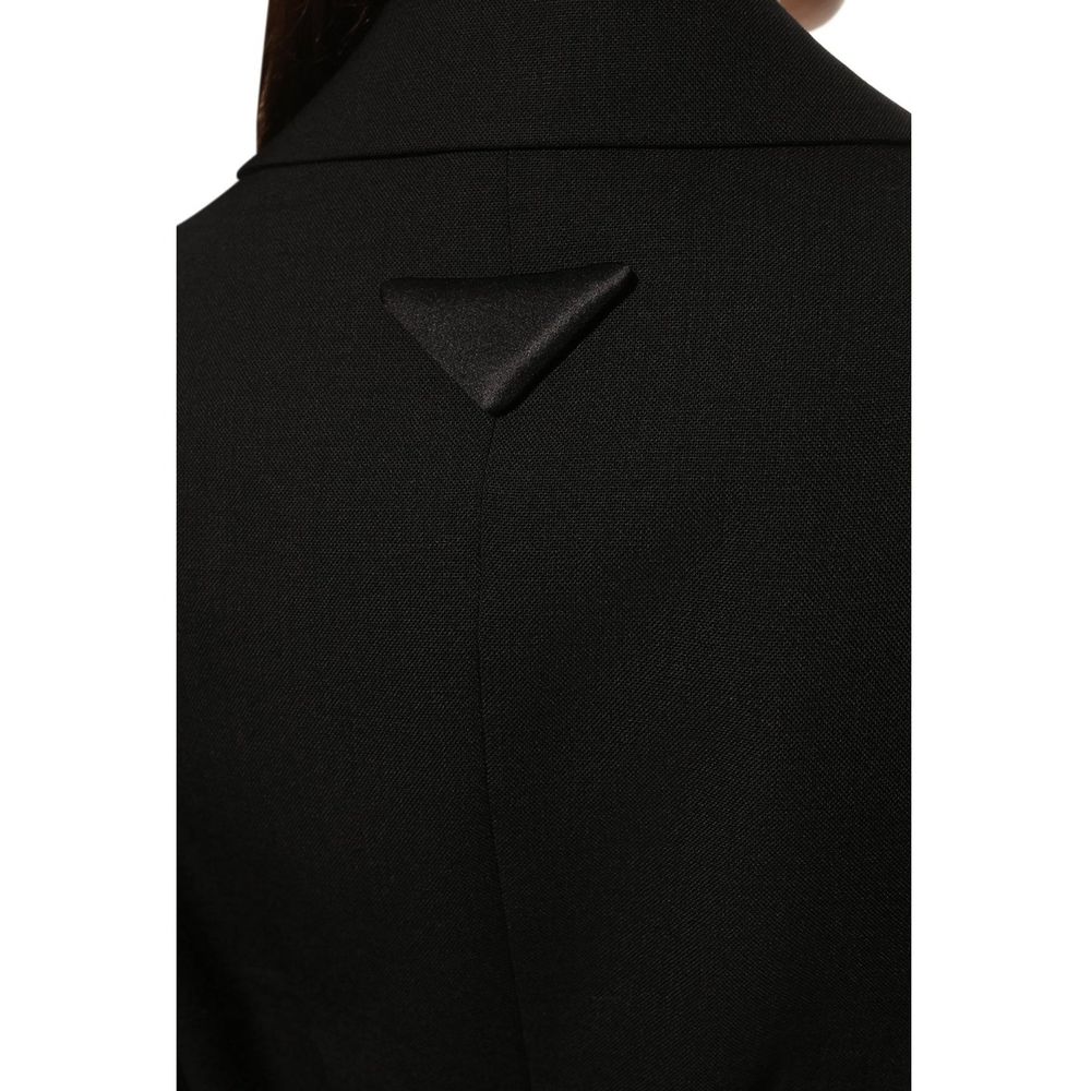 Prada Schwarzer Wollmantel aus Fleece