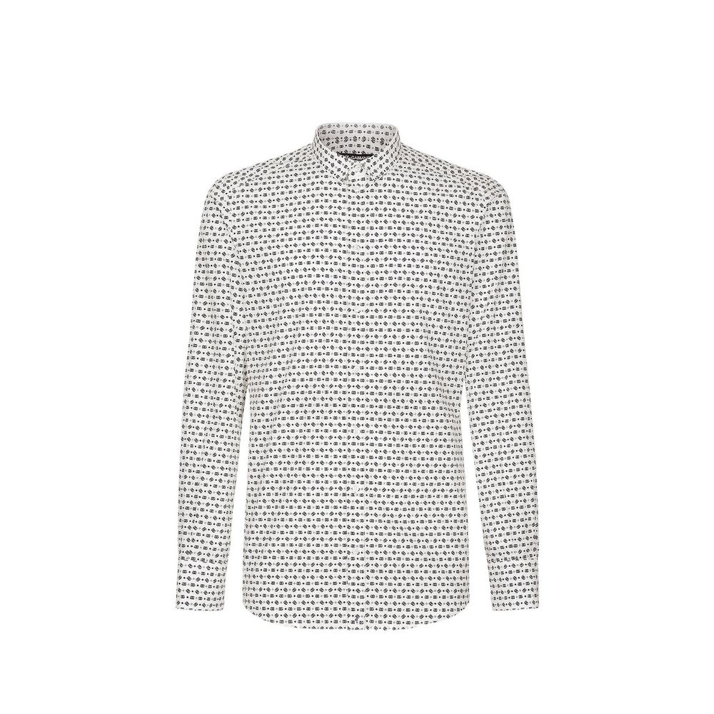 Dolce & Gabbana Weißes Baumwollhemd mit Muster