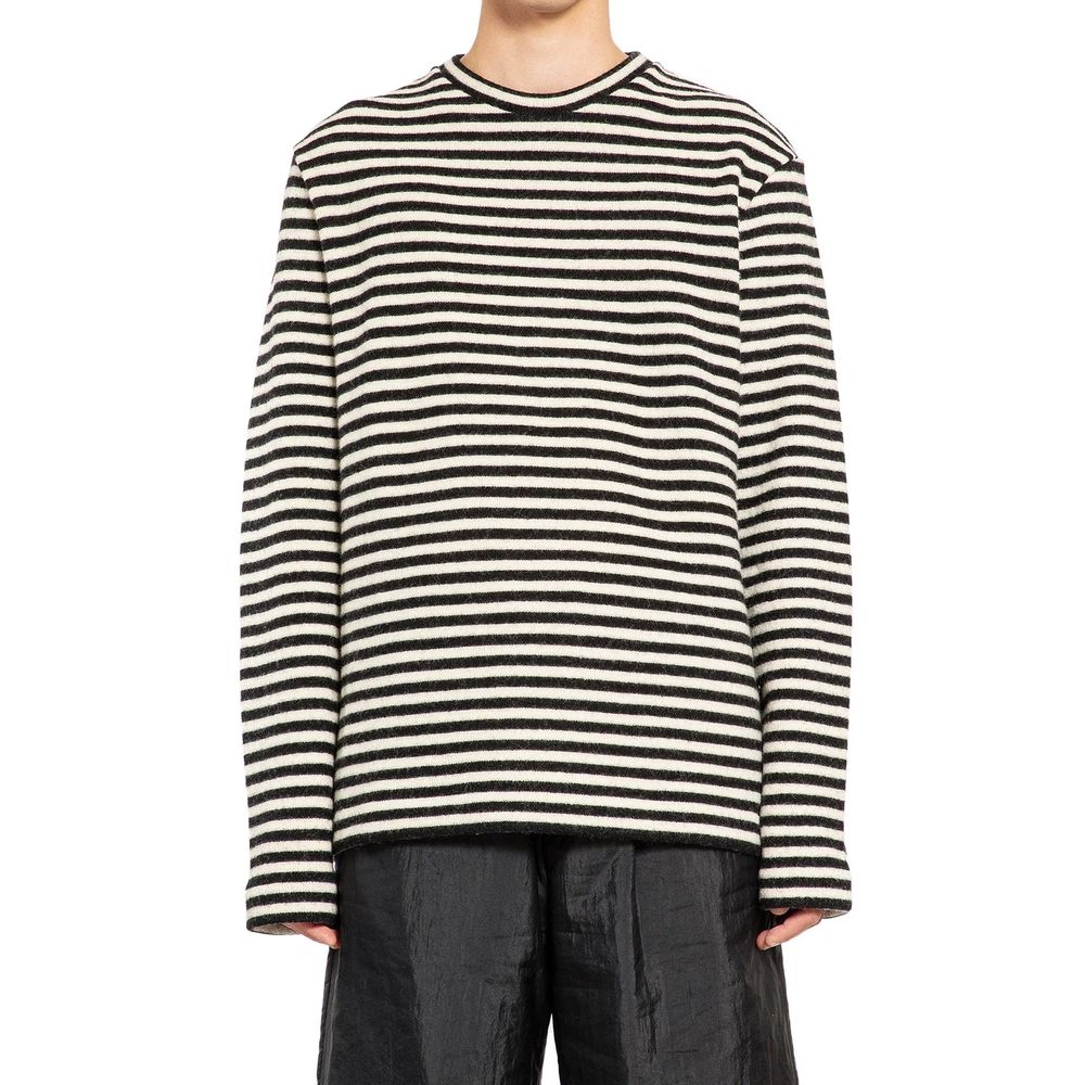 Jil Sander Weißes Woll-Langarmshirt
