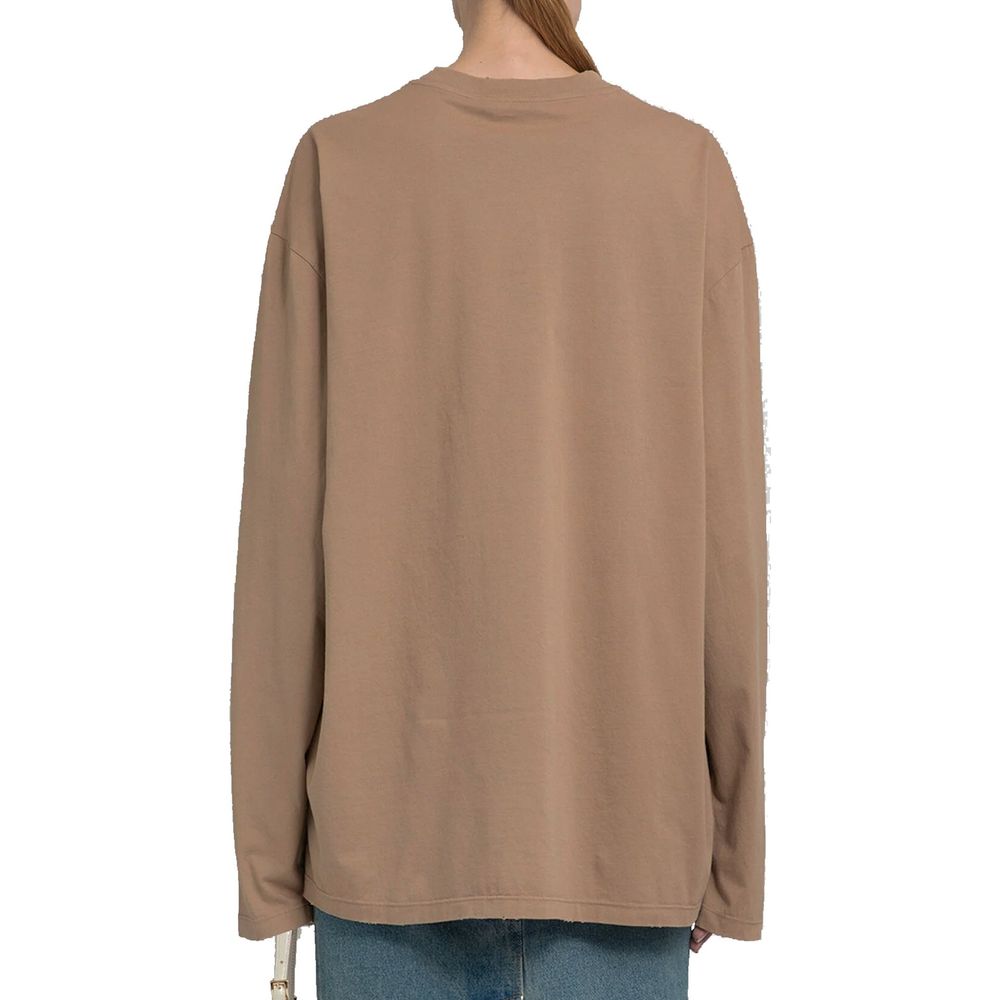 Prada Braunes Baumwoll-Langarmshirt