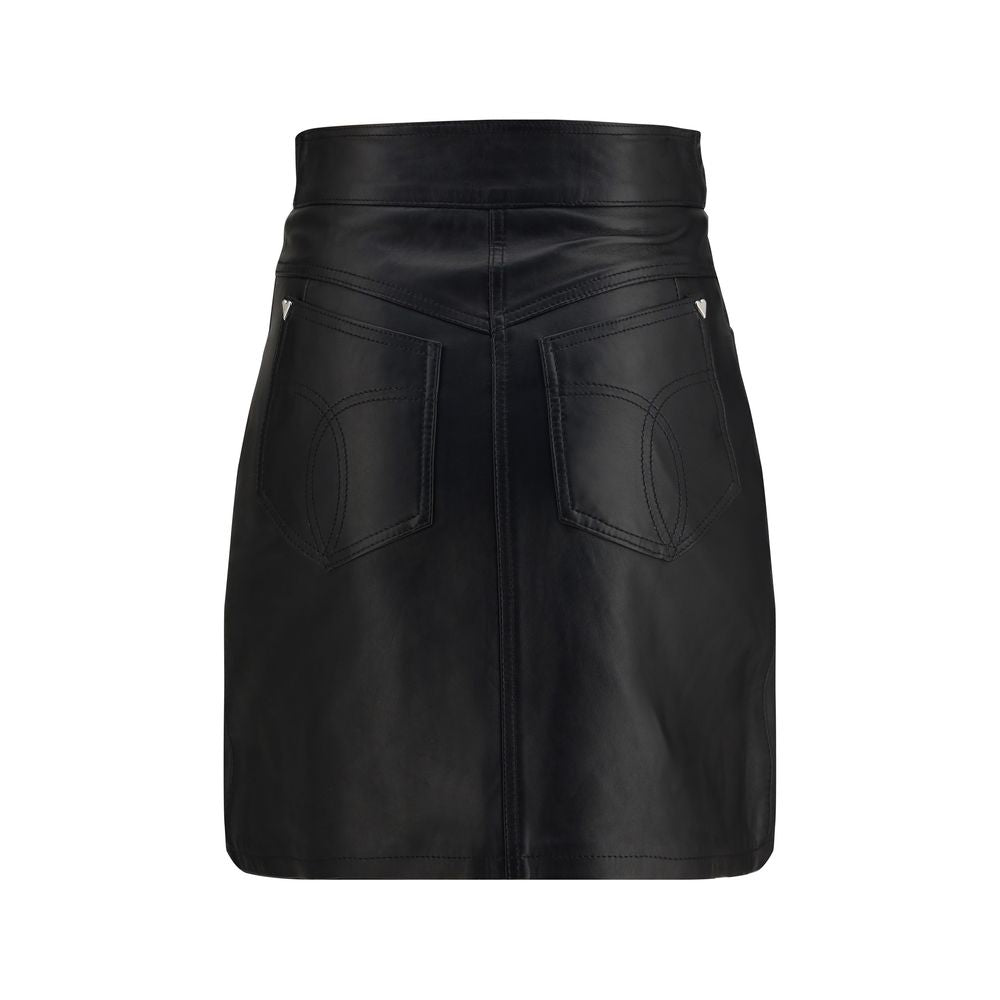 Fiorucci Schwarzer Minirock aus Lammleder