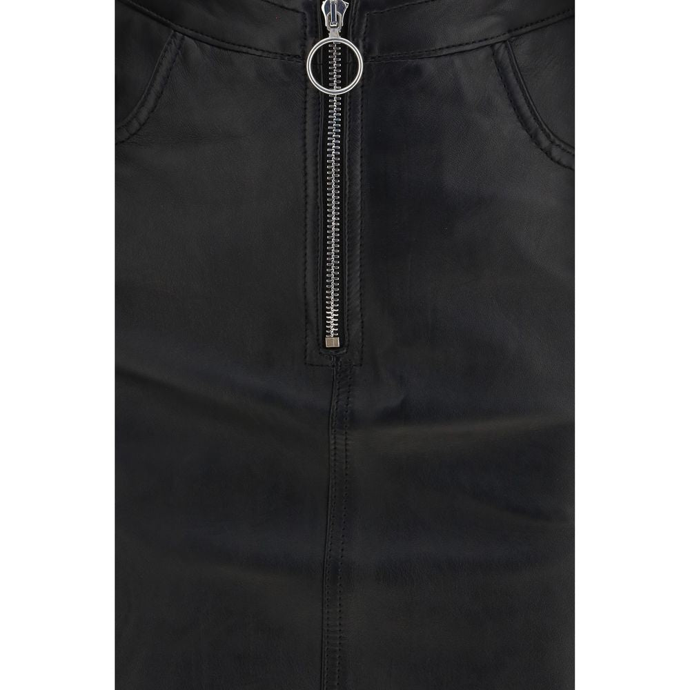 Fiorucci Schwarzer Minirock aus Lammleder
