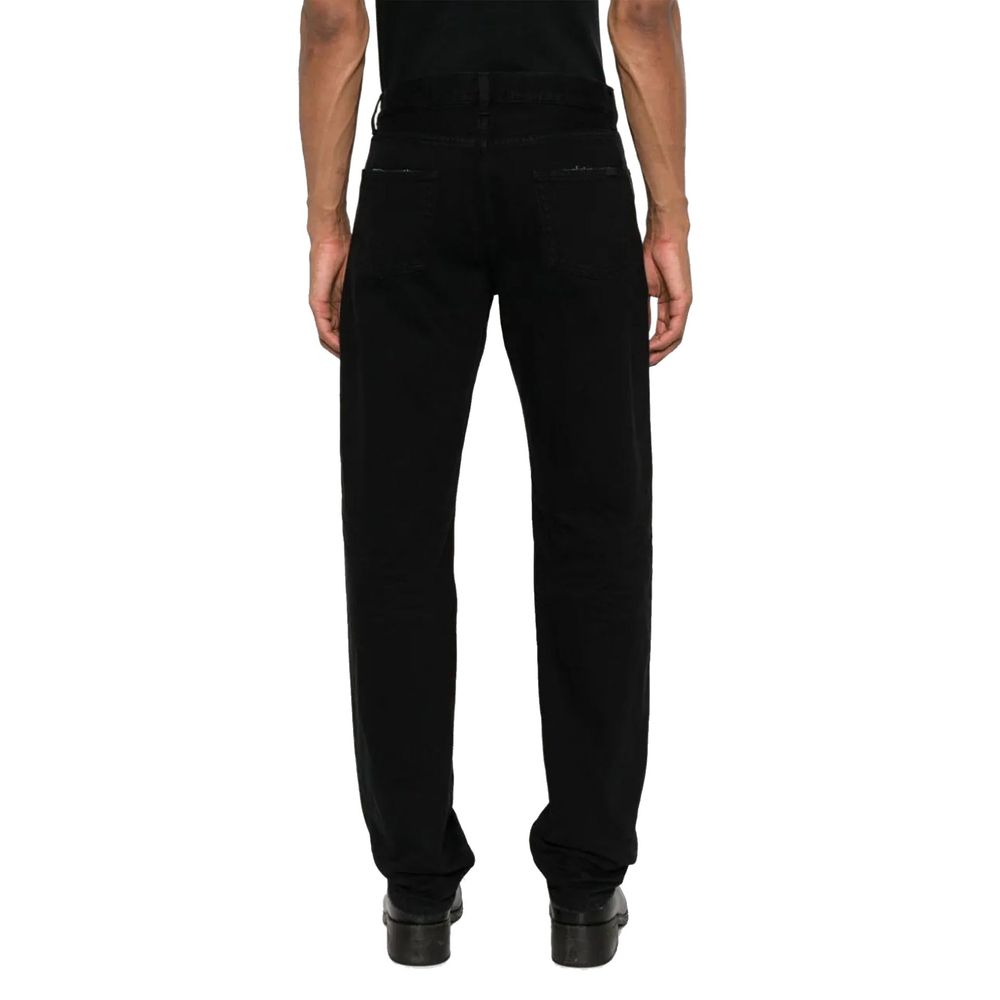 Saint Laurent Schwarze Baumwoll-Jeans mit geradem Bein