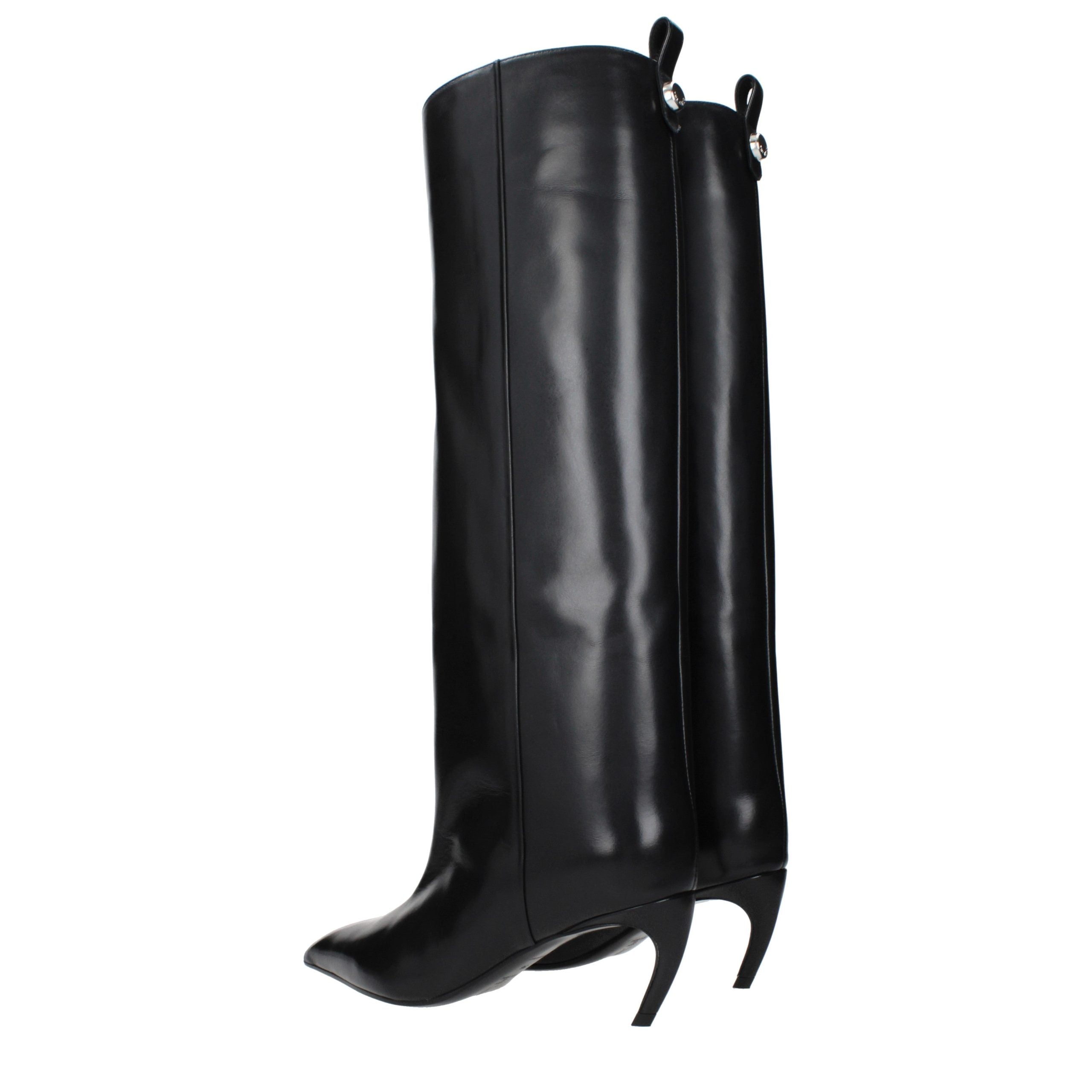 The Attico Schwarze Lederstiefel
