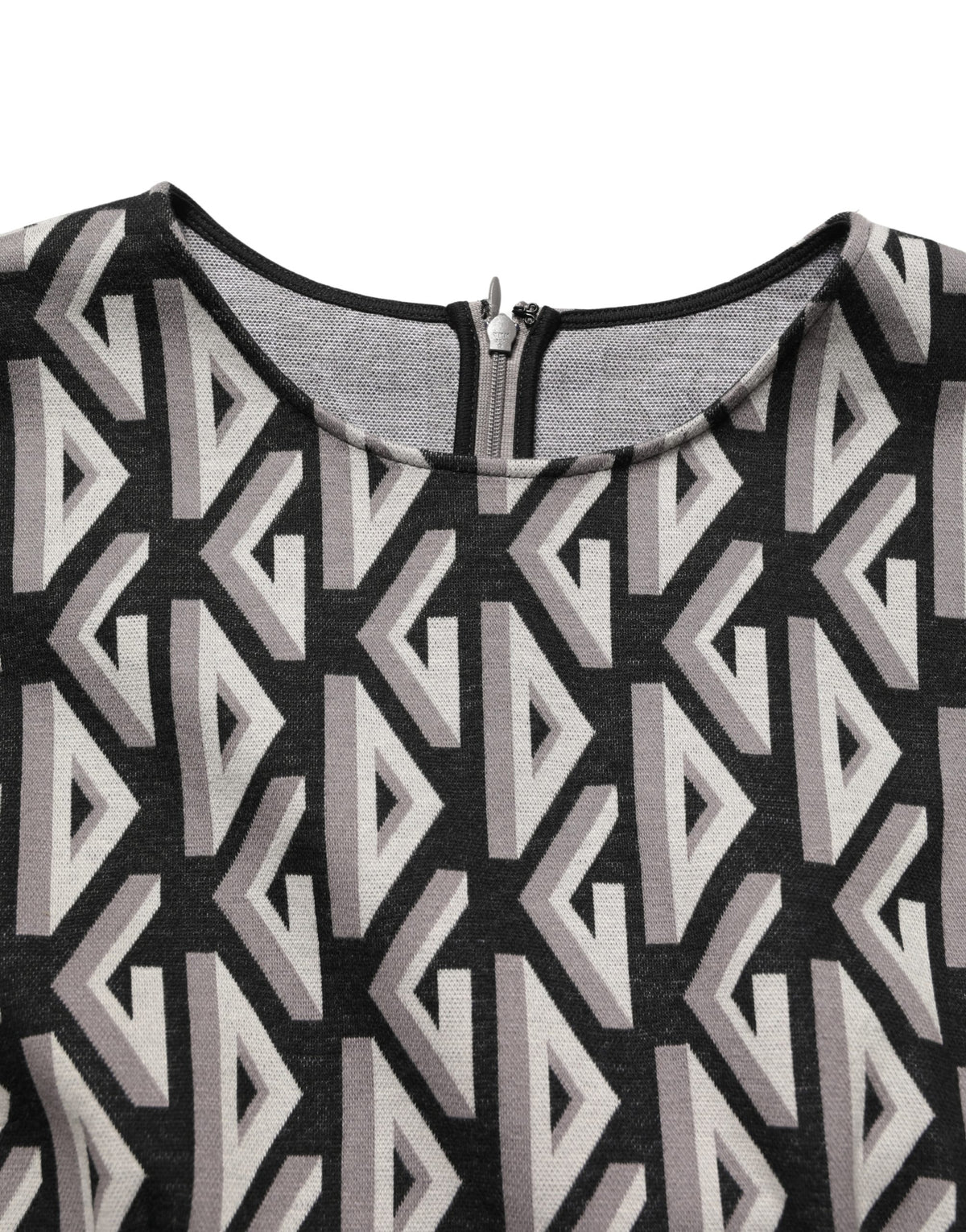 Dolce & Gabbana Schwarzes Kleid aus Baumwolle mit Logo-Print, knielang