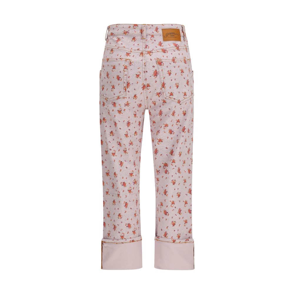 Ganni Mehrfarbige Baumwoll-Cropped-Hose