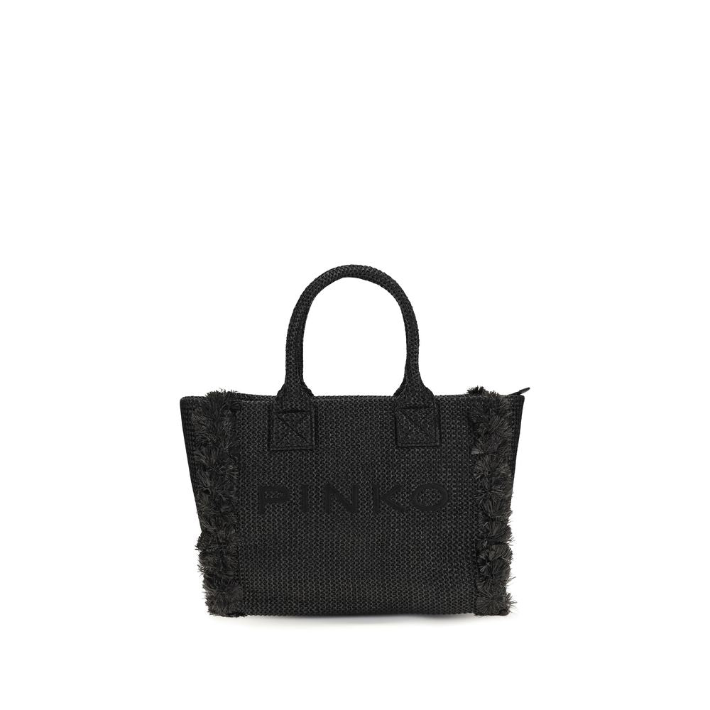 PINKO Schwarze Raffia-Umhängetasche