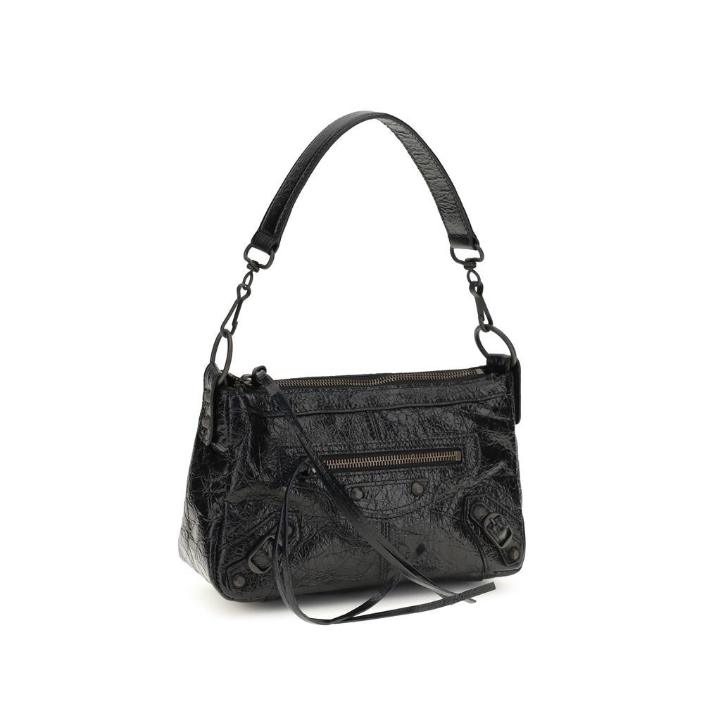 Balenciaga Schwarze Lammleder Schultertasche Ovis Aries Aries