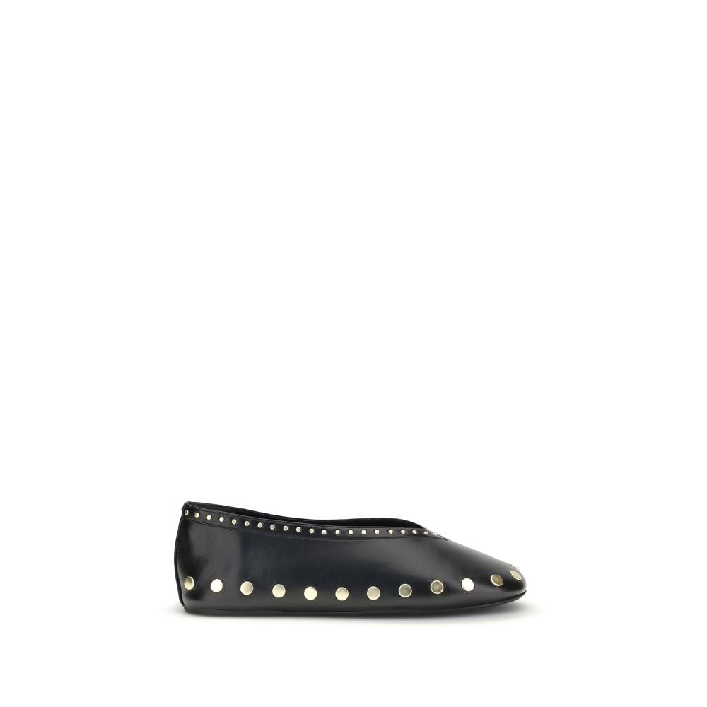 Ganni Schwarze Ballerinas aus Polyurethan