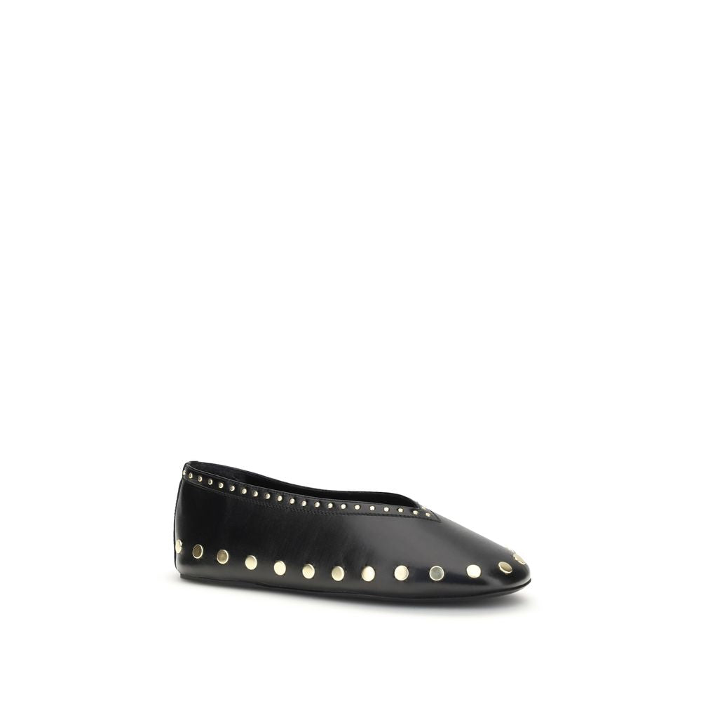 Ganni Schwarze Ballerinas aus Polyurethan