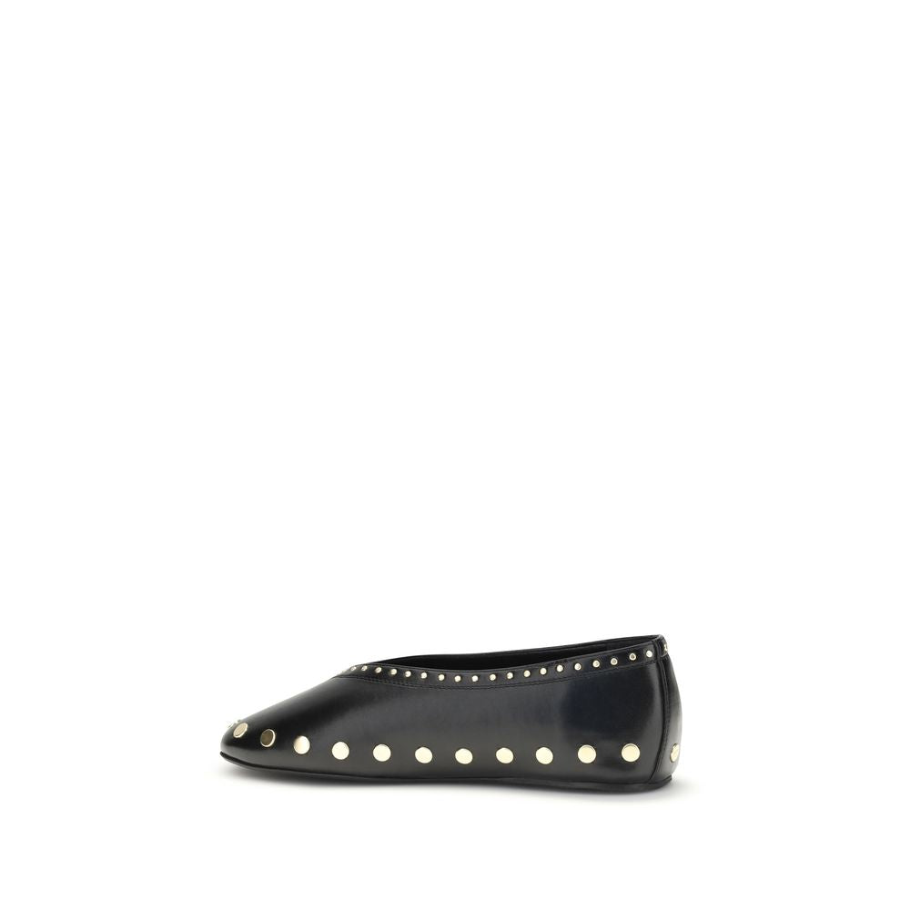 Ganni Schwarze Ballerinas aus Polyurethan