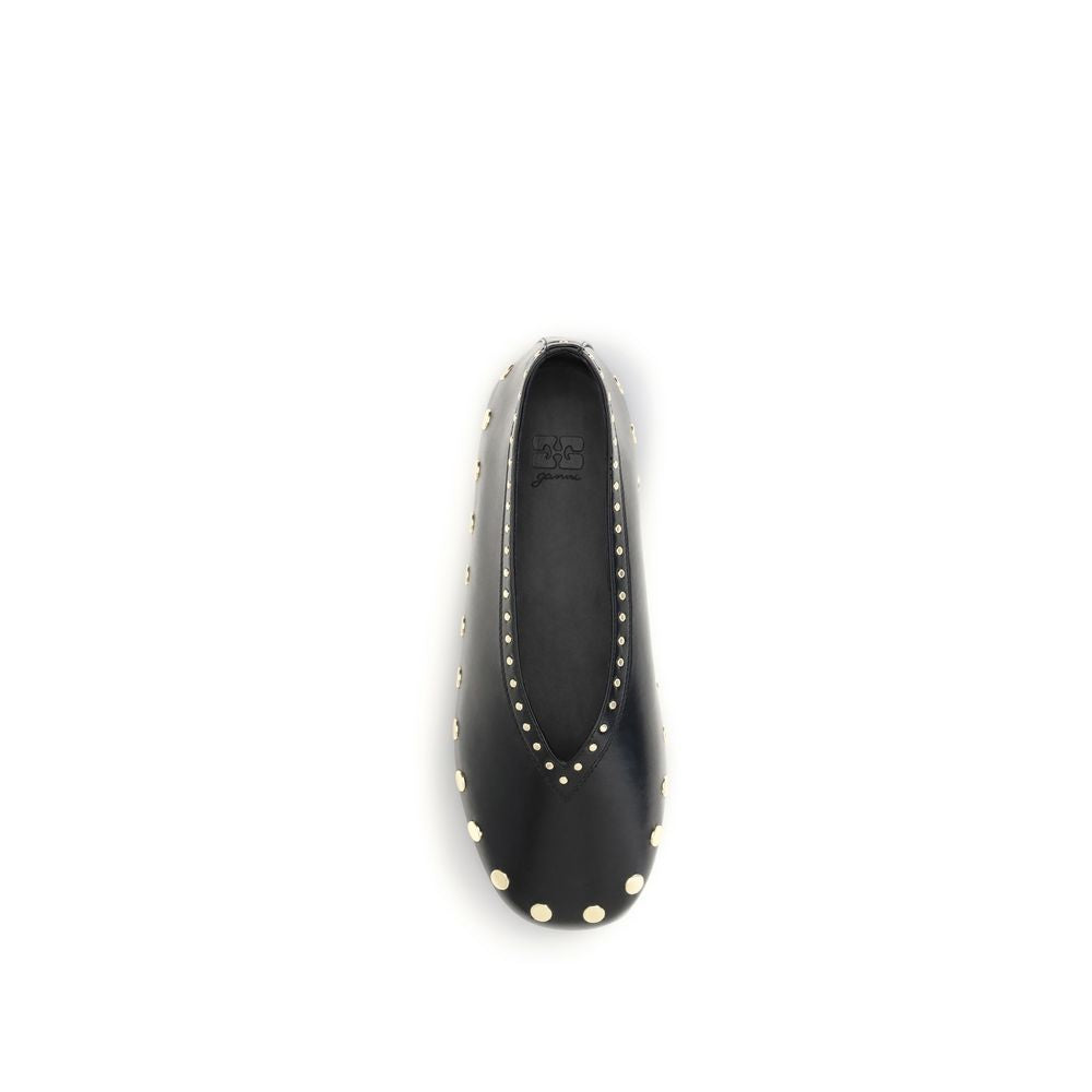 Ganni Schwarze Ballerinas aus Polyurethan
