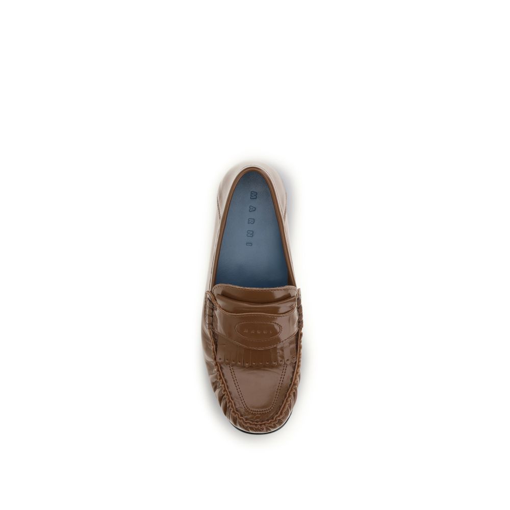 Marni Braune Lammleder-Loafer Ovis Aries Aries