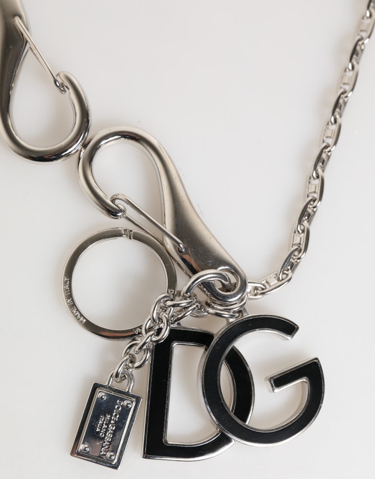 Dolce & Gabbana Schlüsselanhänger mit silberfarbenem DG-Logo, Schlüsselhalter, Taschenanhänger