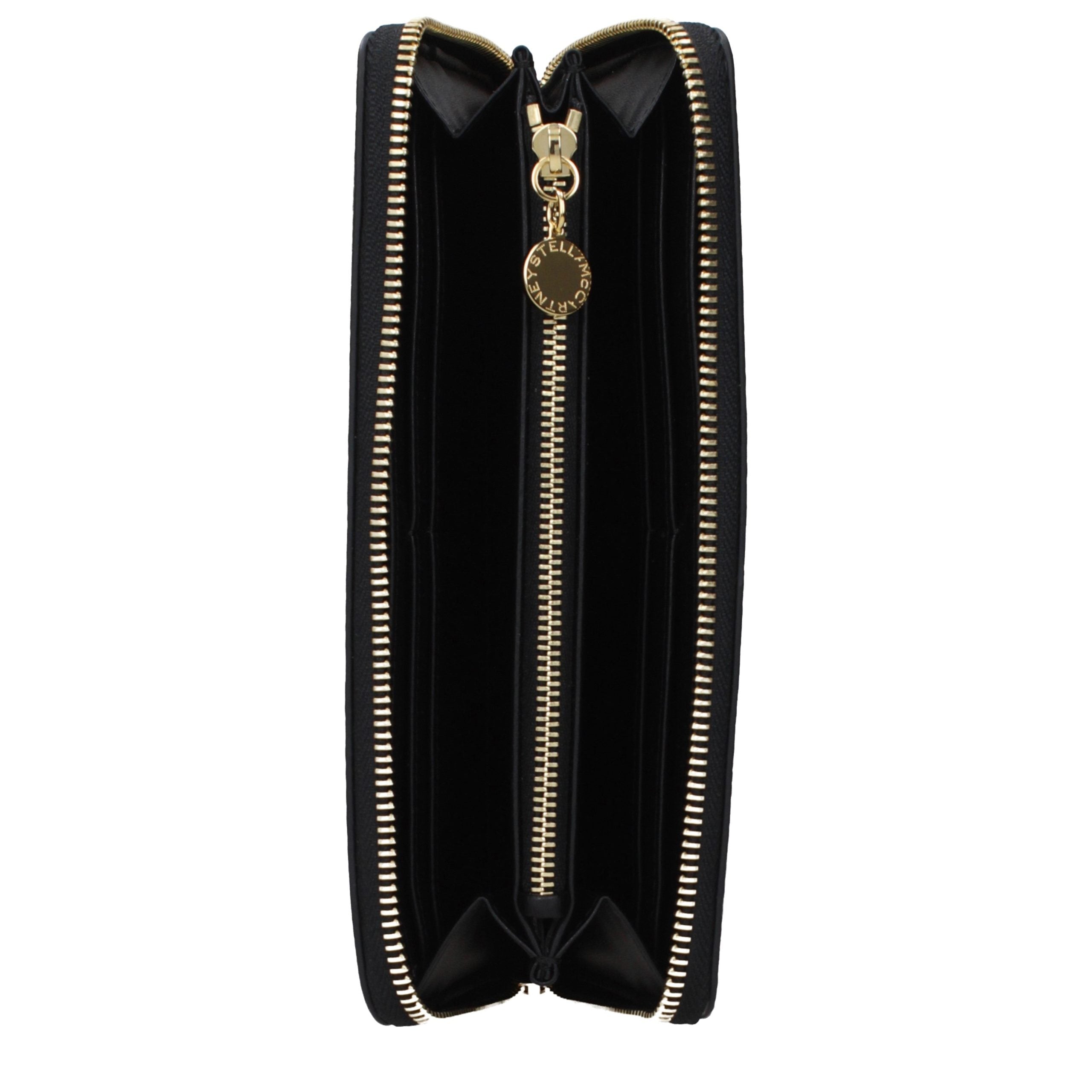 Stella McCartney Schwarzes Leder Portemonnaie