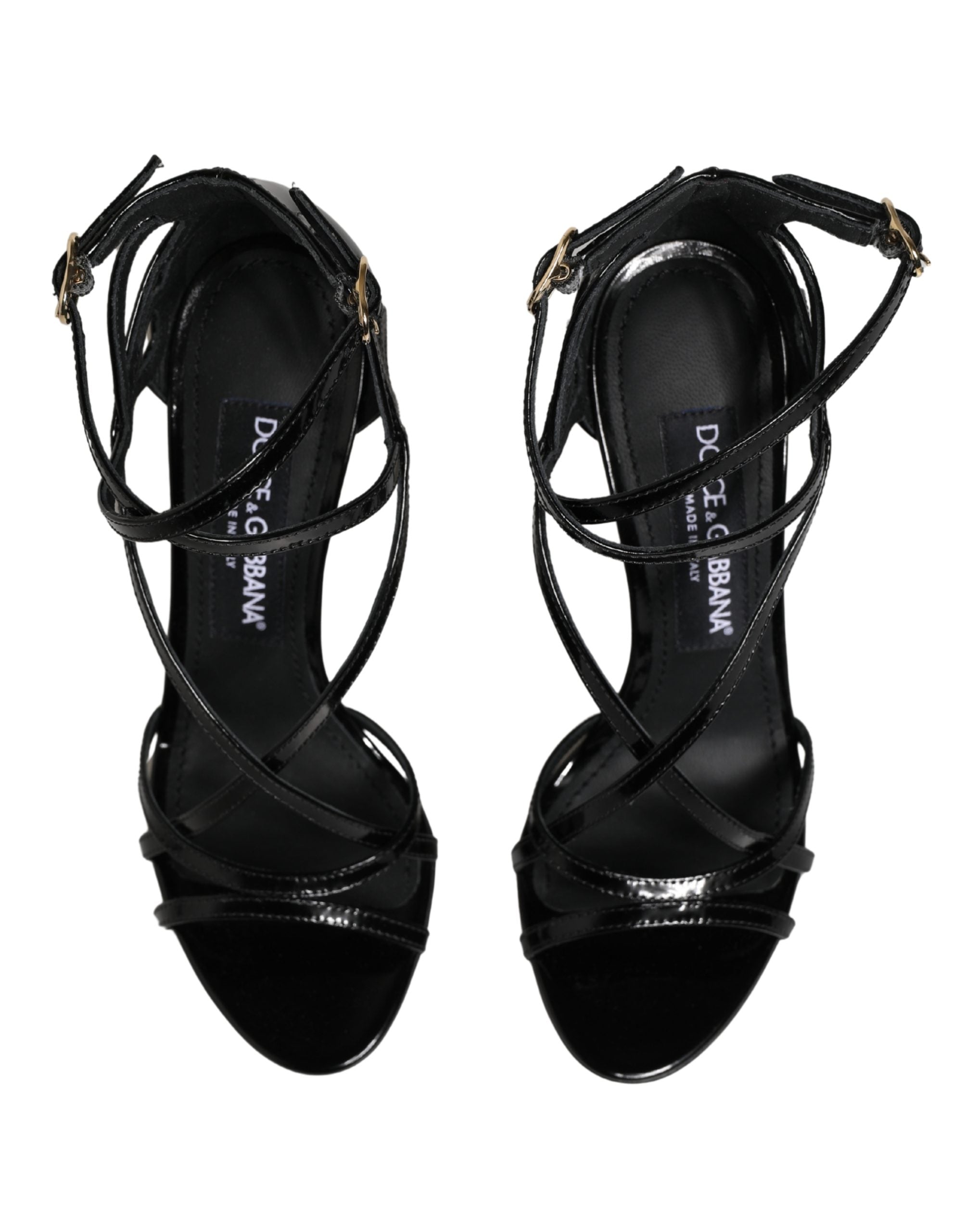 Dolce & Gabbana Schwarze Leder-Stiletto-Sandalen
