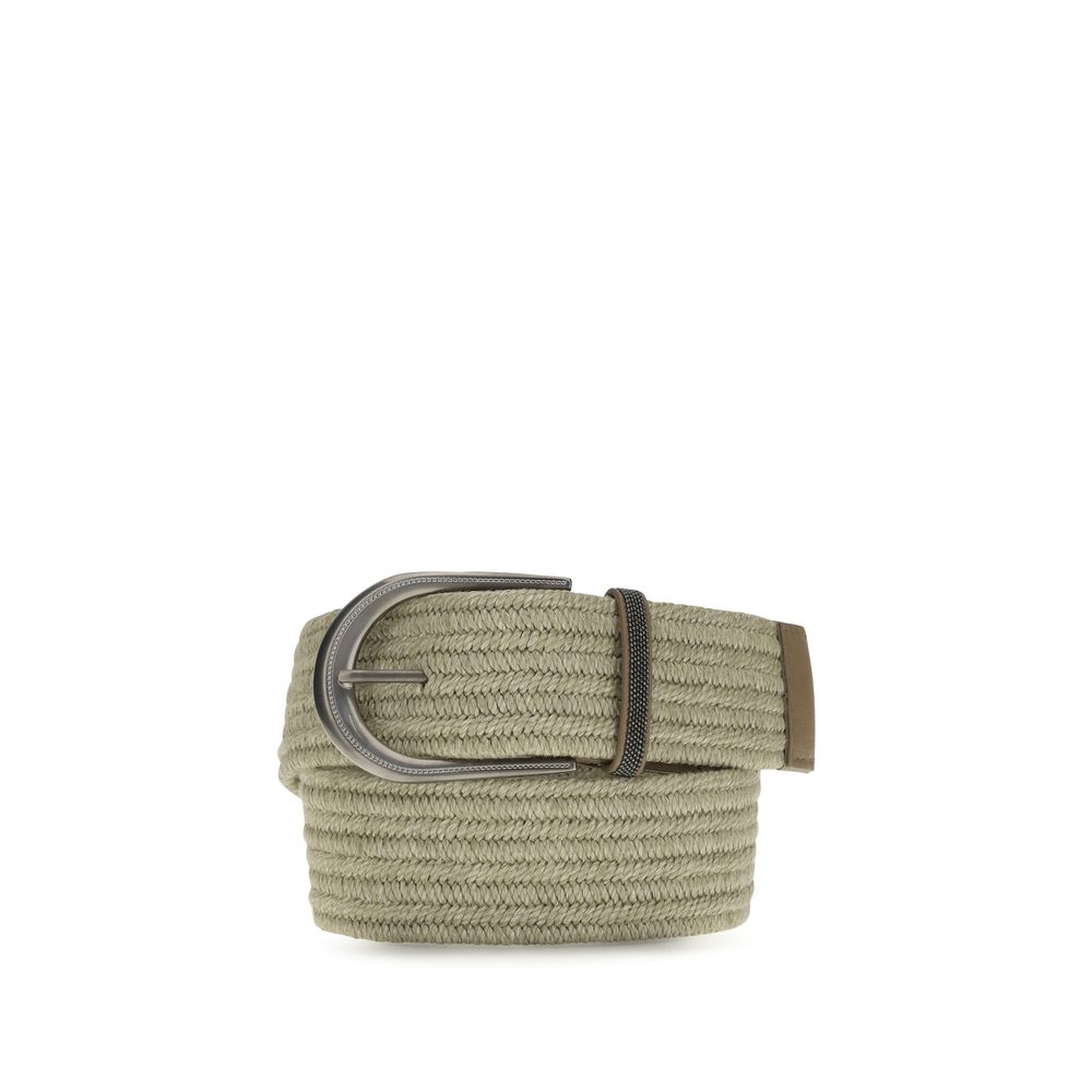 Brunello Cucinelli Beiger Leinen-Gürtel Regular