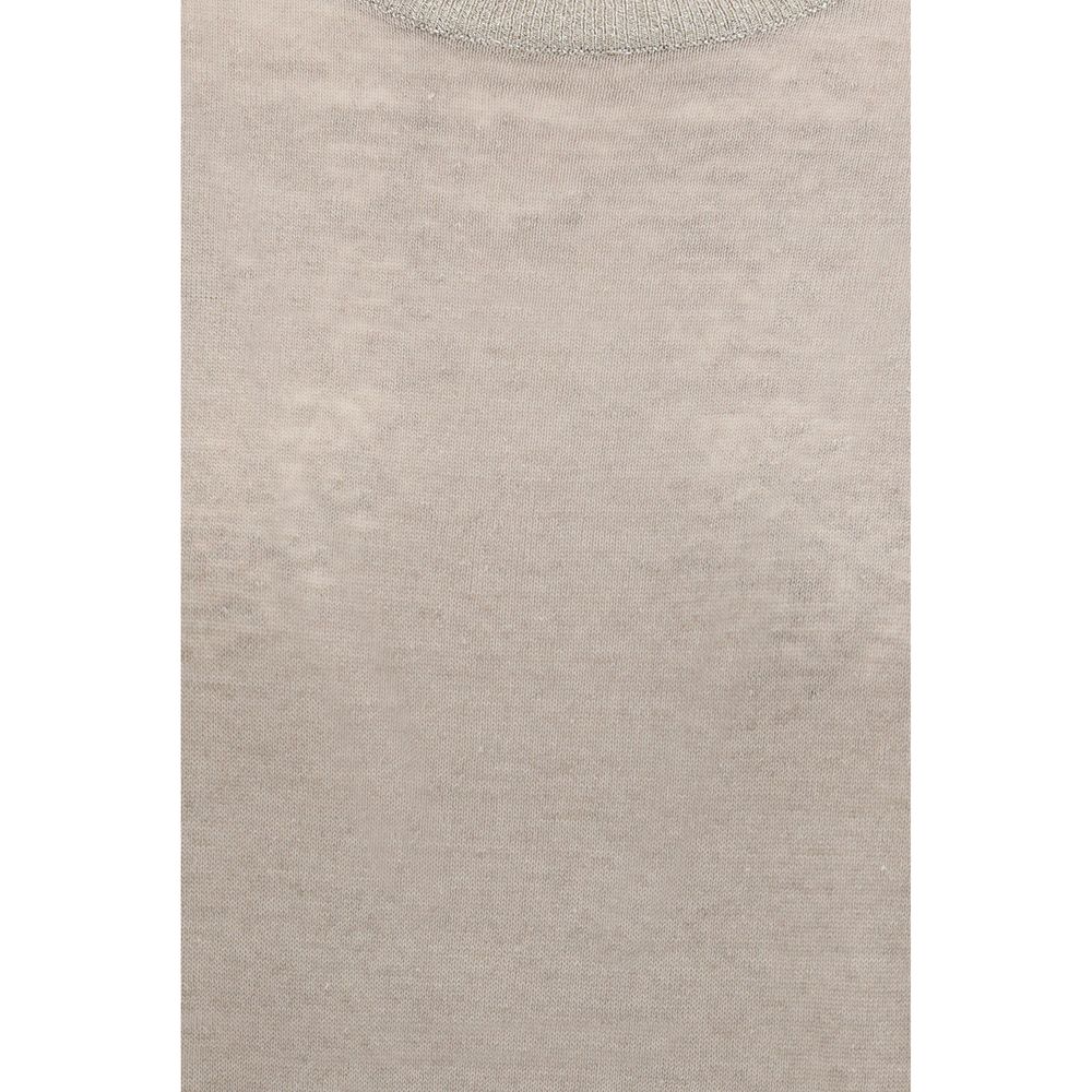 Brunello Cucinelli Beige Leinen-T-Shirt