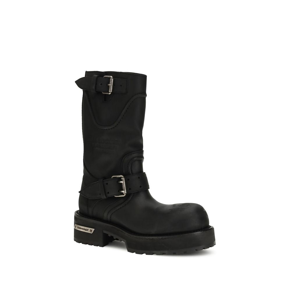 Balenciaga Schwarze Schnürstiefel aus Kalbsleder Bos Taurus