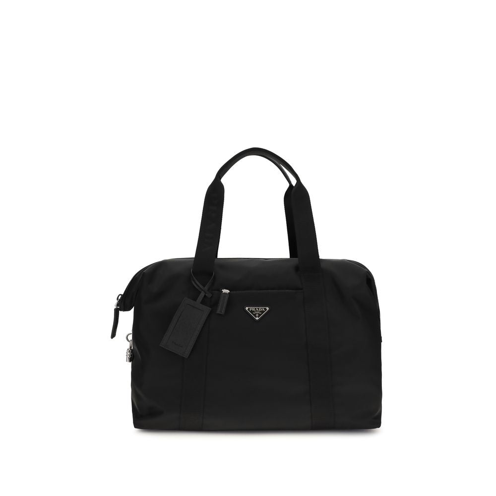 Prada Schwarze Gepäck- und Reisetasche aus recyceltem Polyamid