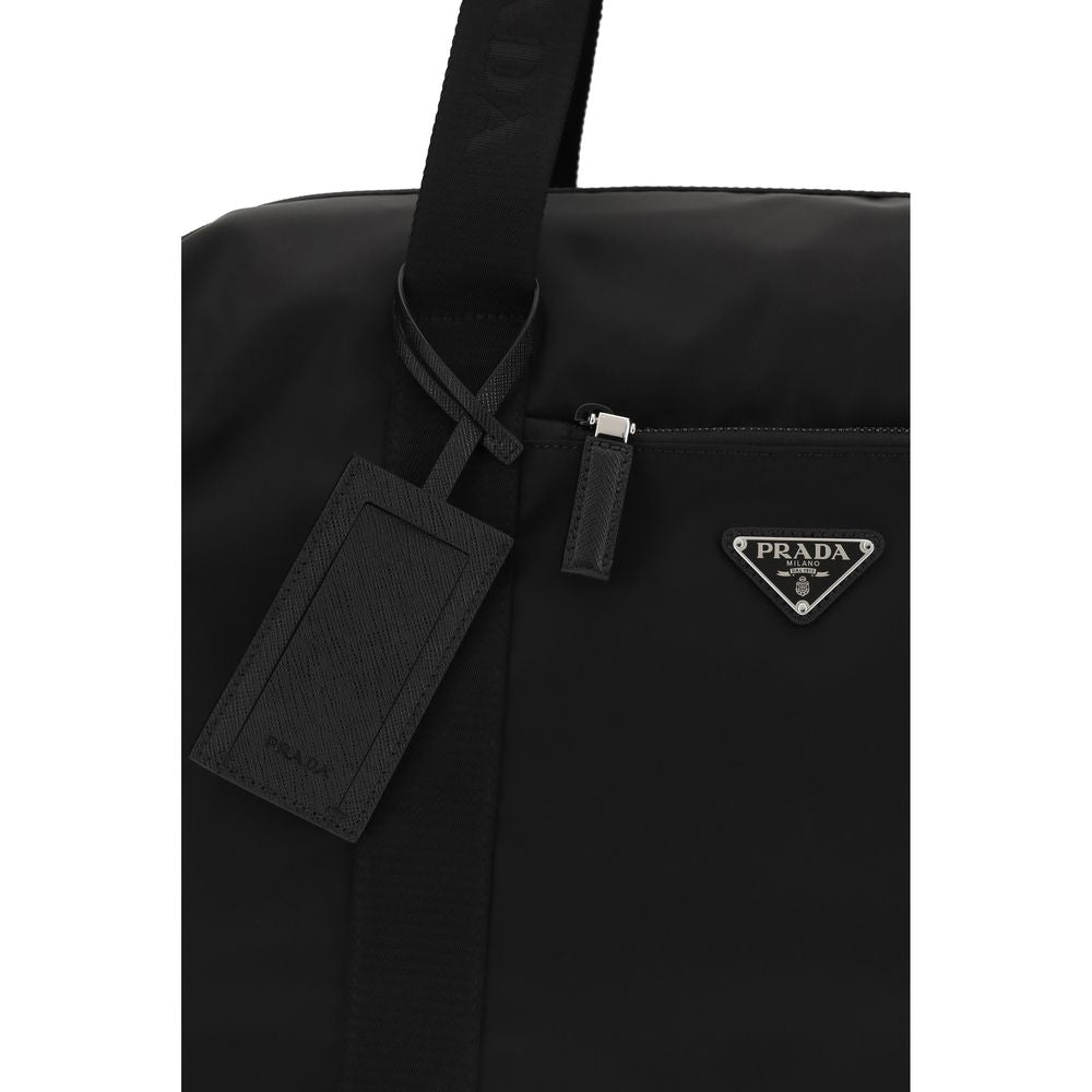 Prada Schwarze Gepäck- und Reisetasche aus recyceltem Polyamid