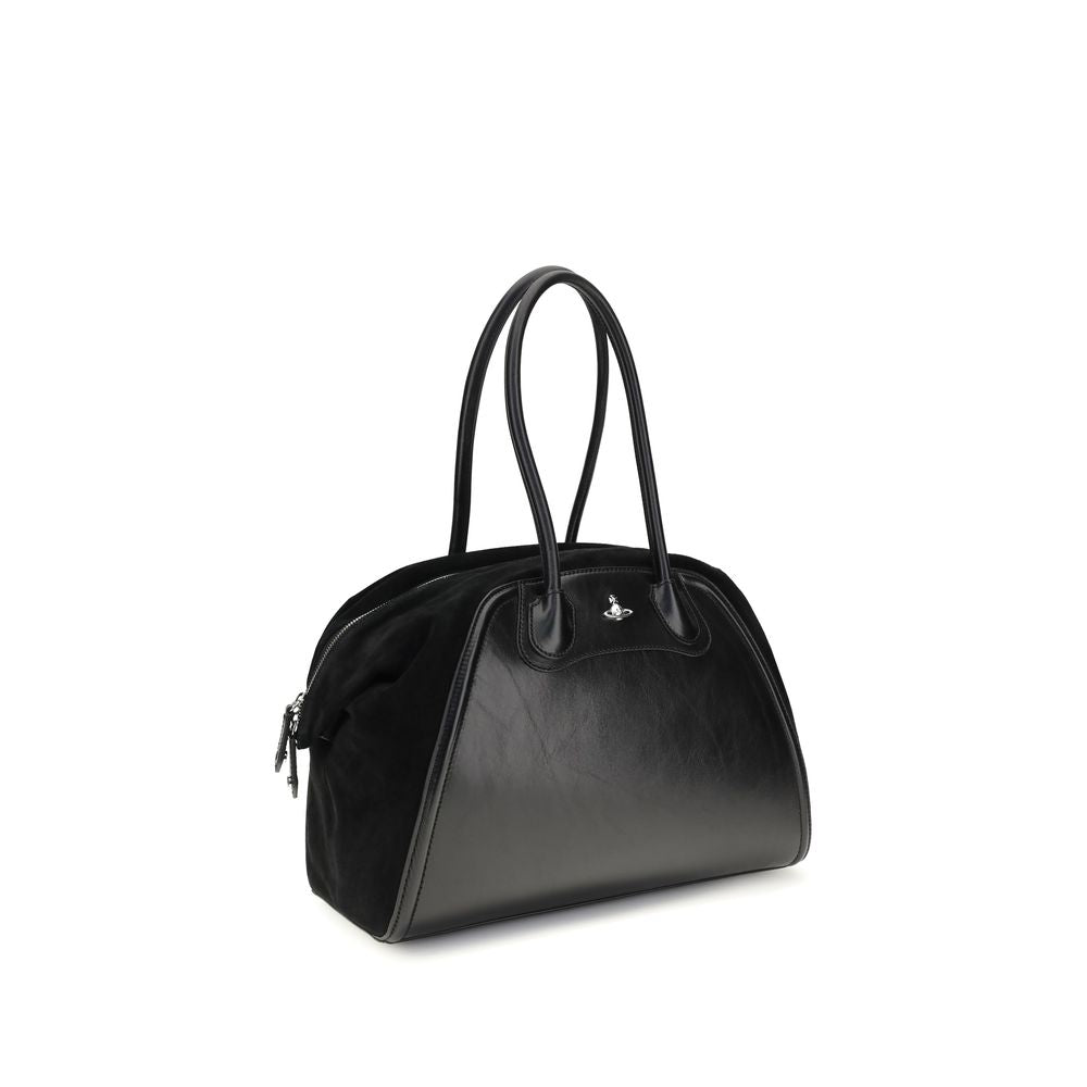 Vivienne Westwood Schwarze Bos Taurus Kalbsleder Schultertasche
