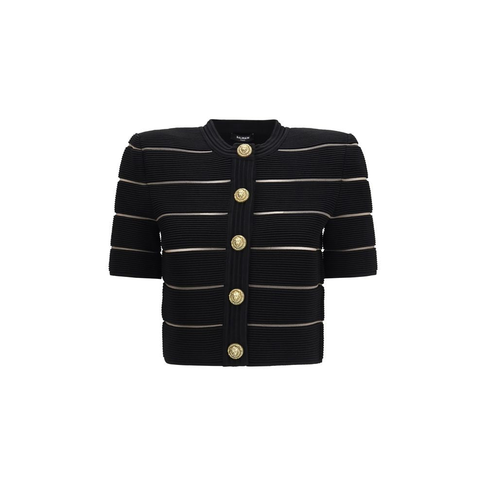 Balmain Schwarzer Cardigan aus Viskose