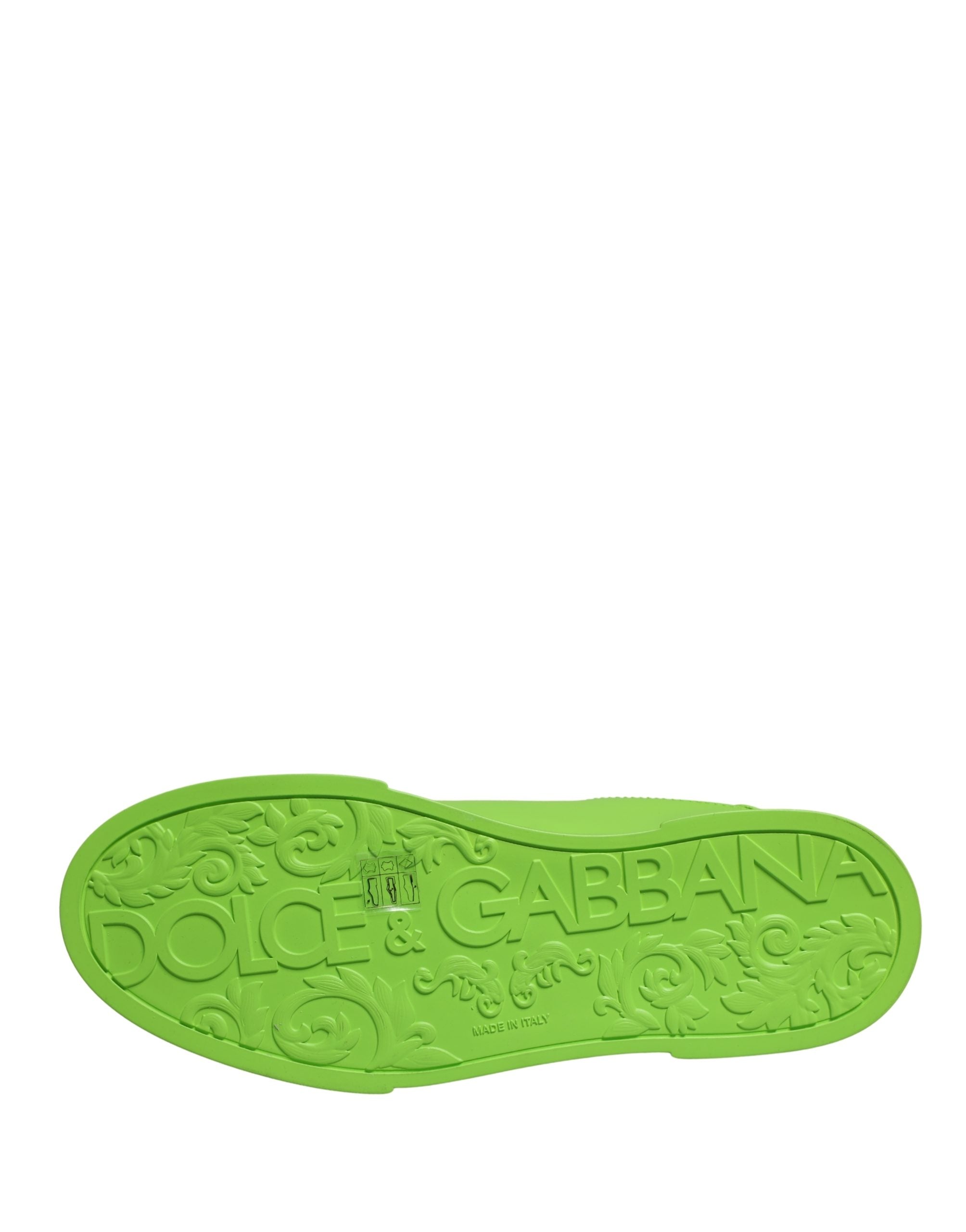Dolce & Gabbana Grüne Portofino Low-Top Sneaker Schuhe aus Leder
