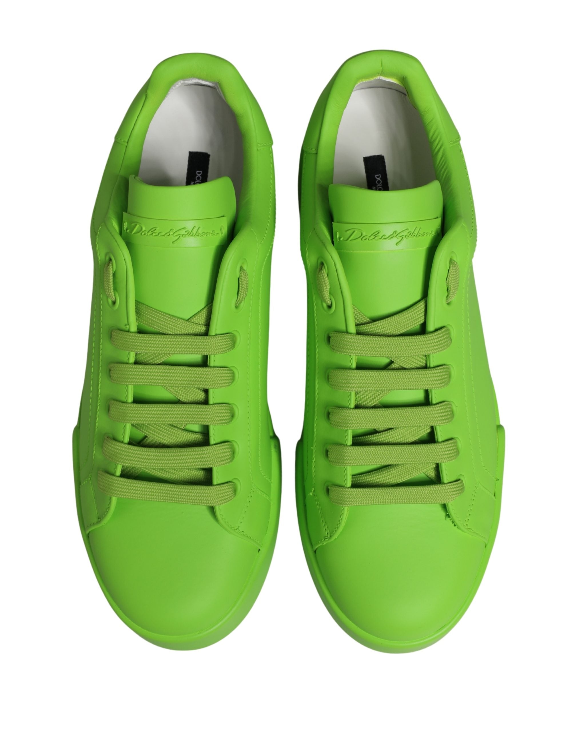 Dolce & Gabbana Grüne Portofino Low-Top Sneaker Schuhe aus Leder