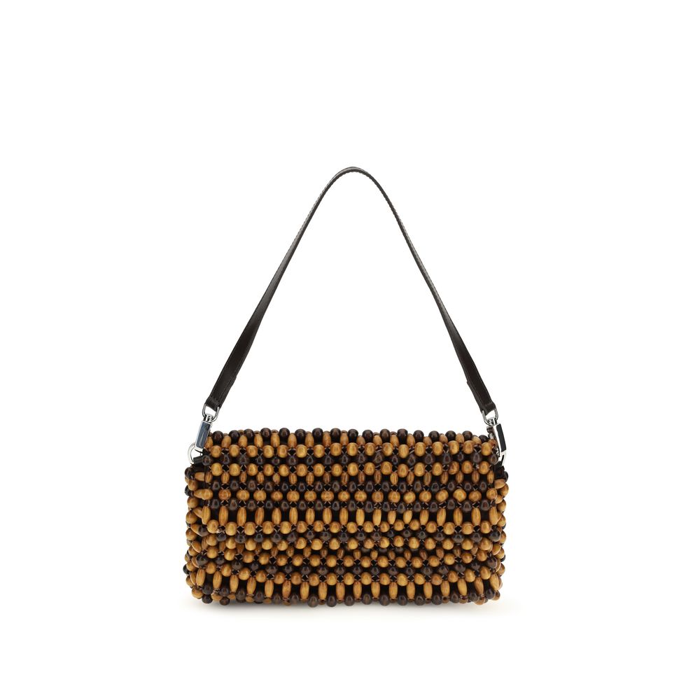 Staud Schultertasche aus braunem Holz