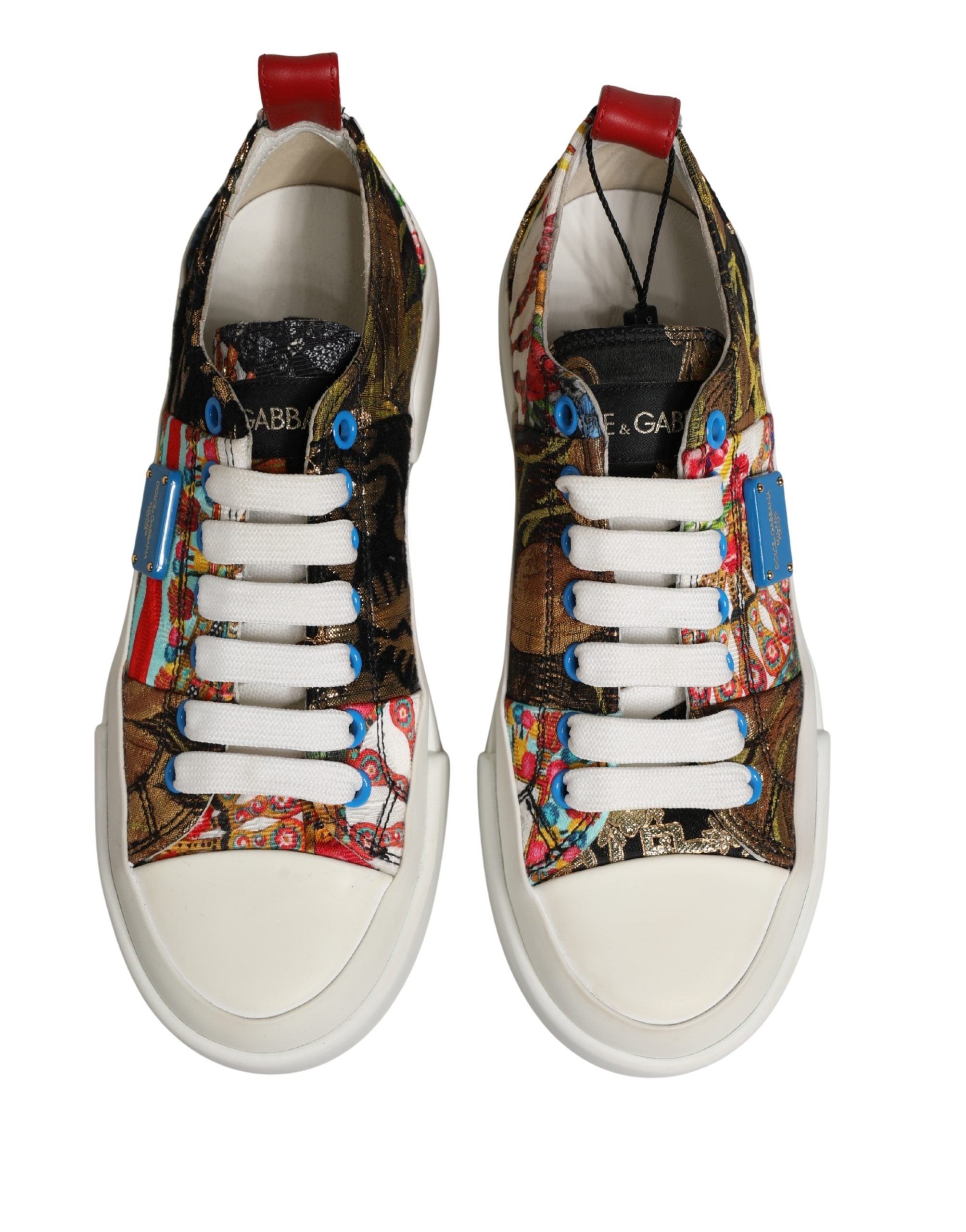 Dolce & Gabbana Multicolor Patchwork Low Top Sneakers Schuhe