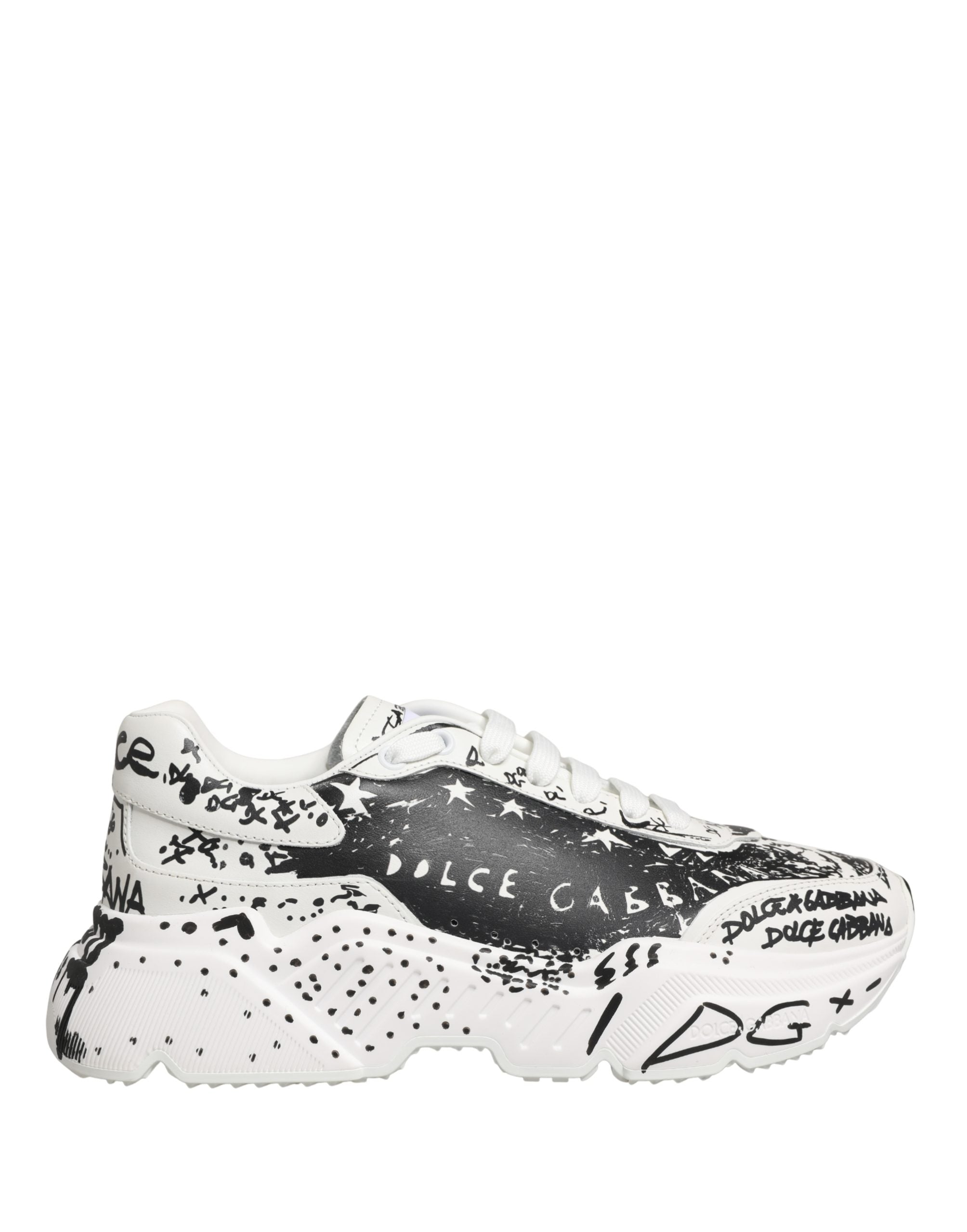 Dolce & Gabbana Weiße Daymaster Graffiti Low-Top Sneaker Schuhe