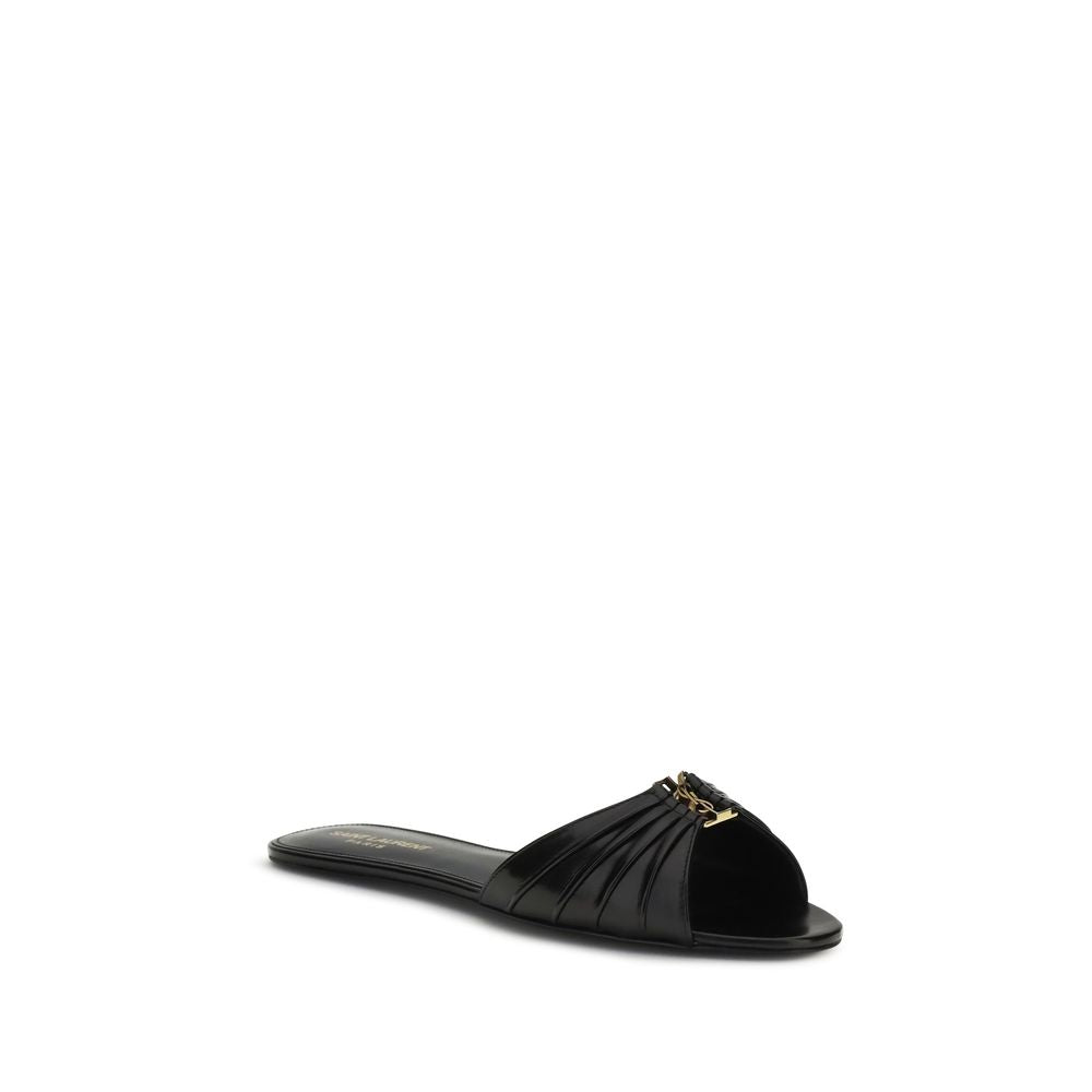 Saint Laurent Schwarze Bos Taurus Kalbsleder-Sandalen