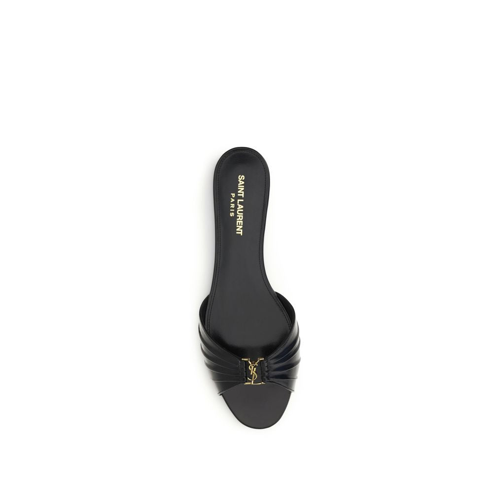 Saint Laurent Schwarze Bos Taurus Kalbsleder-Sandalen