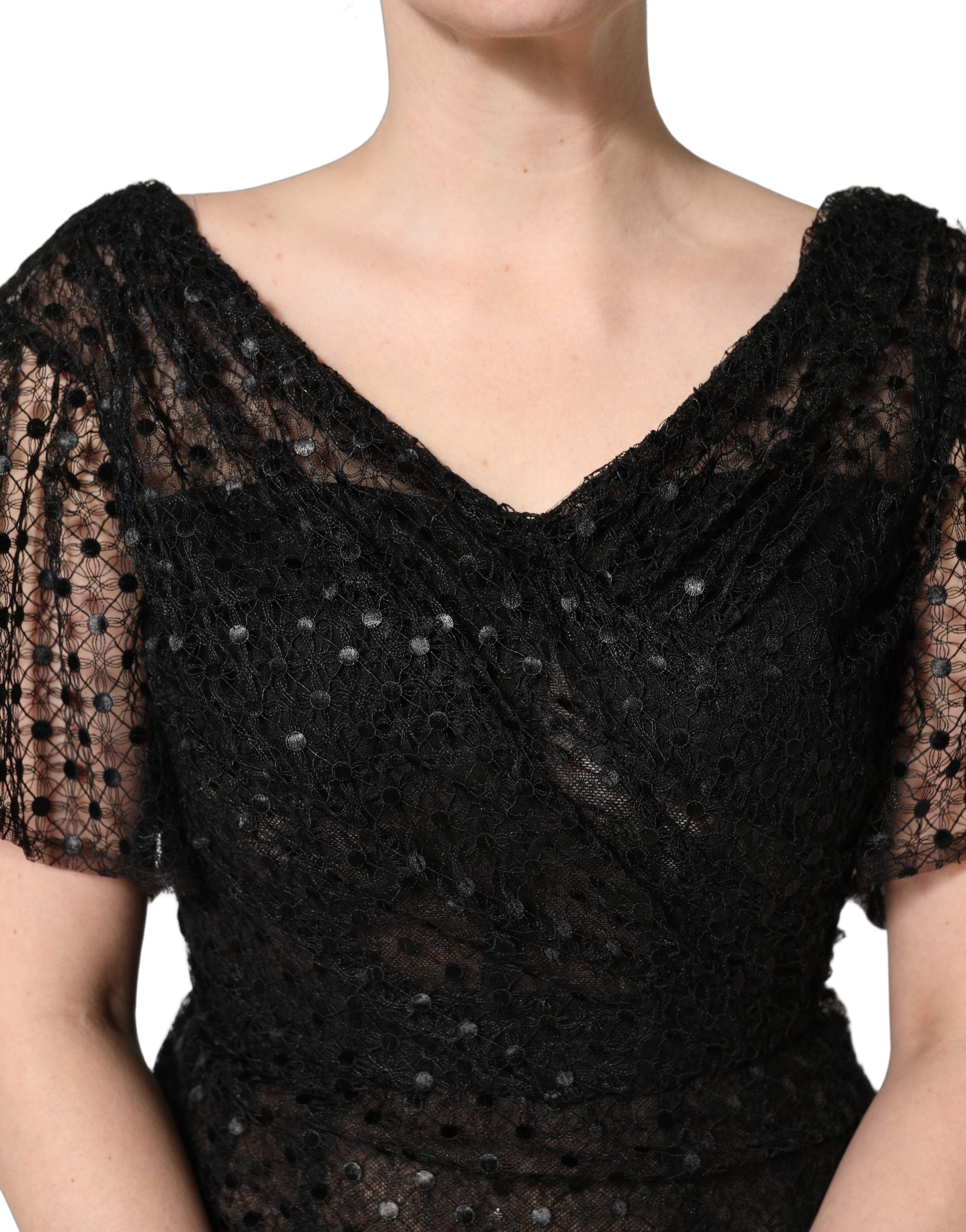 Dolce & Gabbana Abendkleid aus schwarzem Pailletten-Meerjungfrauen-Schnitt
