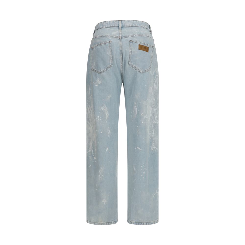 MM6 Blaue Jeans aus Baumwolle im geraden Schnitt