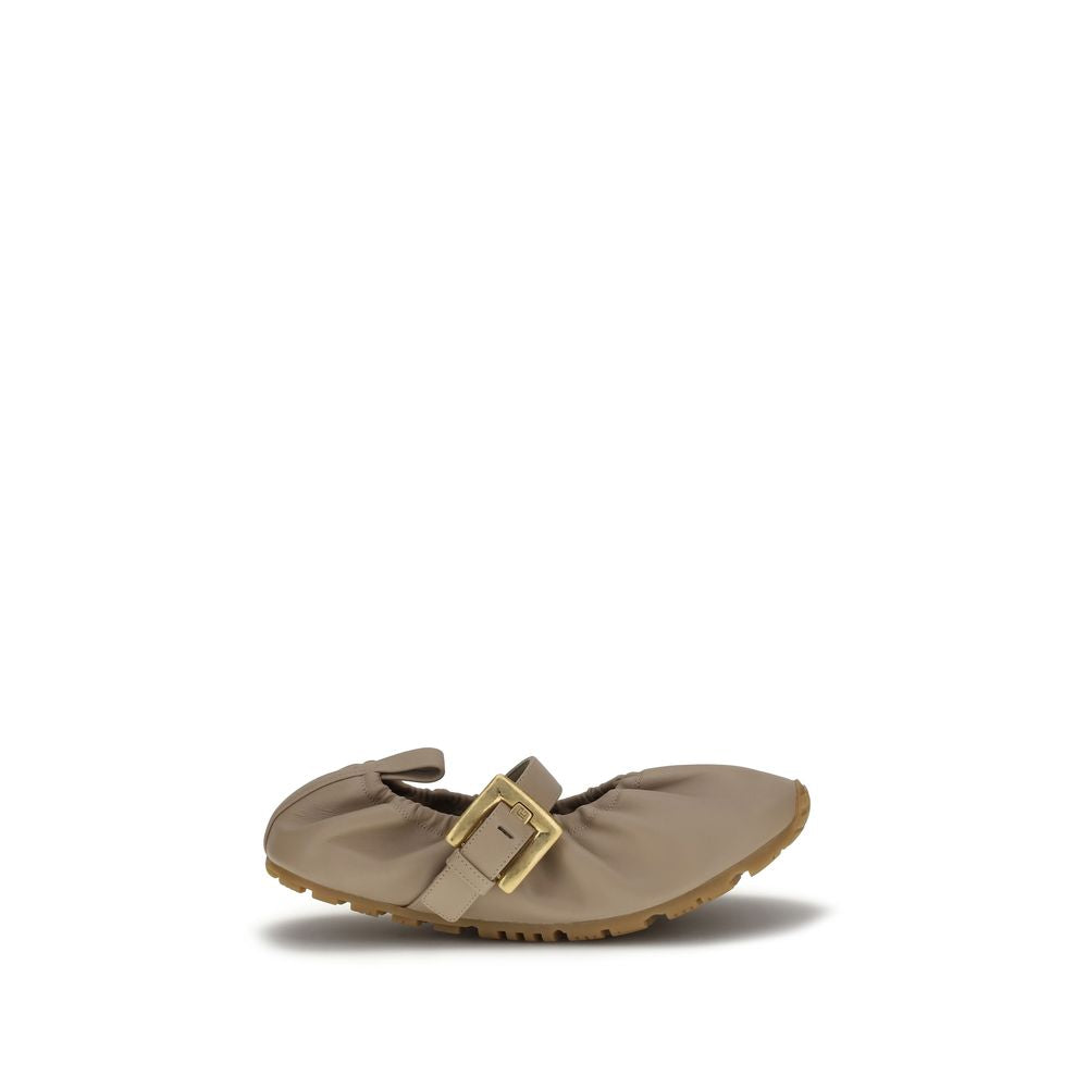 Balmain Beige Lamm Ovis Aries Aries Ballerinas