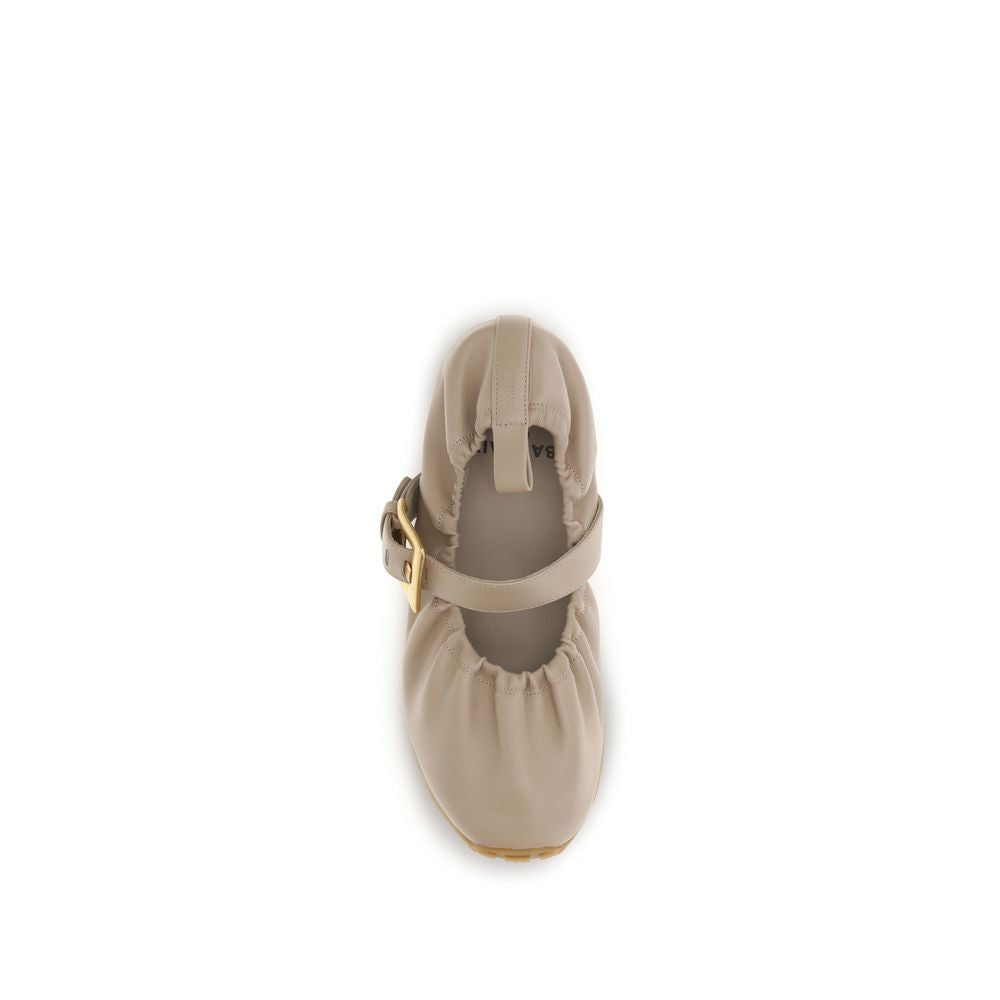 Balmain Beige Lamm Ovis Aries Aries Ballerinas