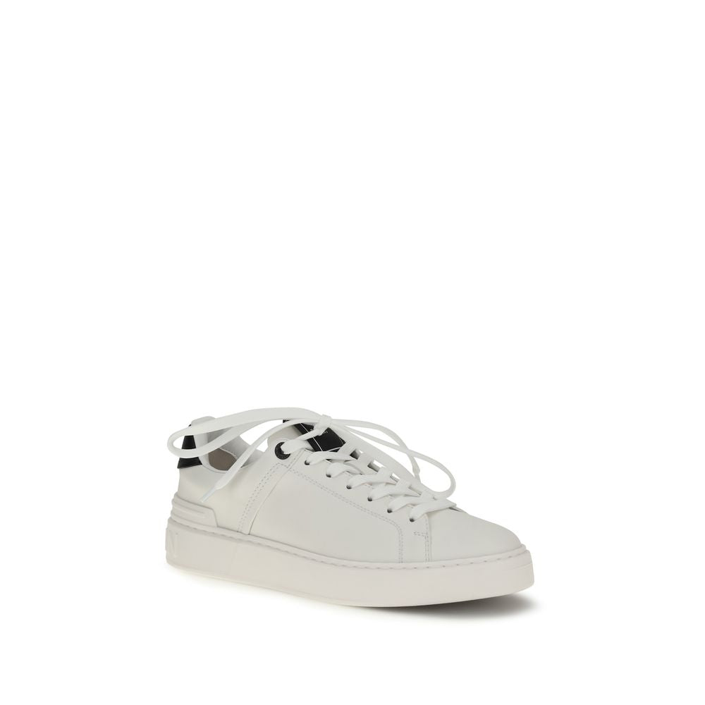 Balmain Schwarze Bos Taurus Kalbsleder Low-Top-Sneaker