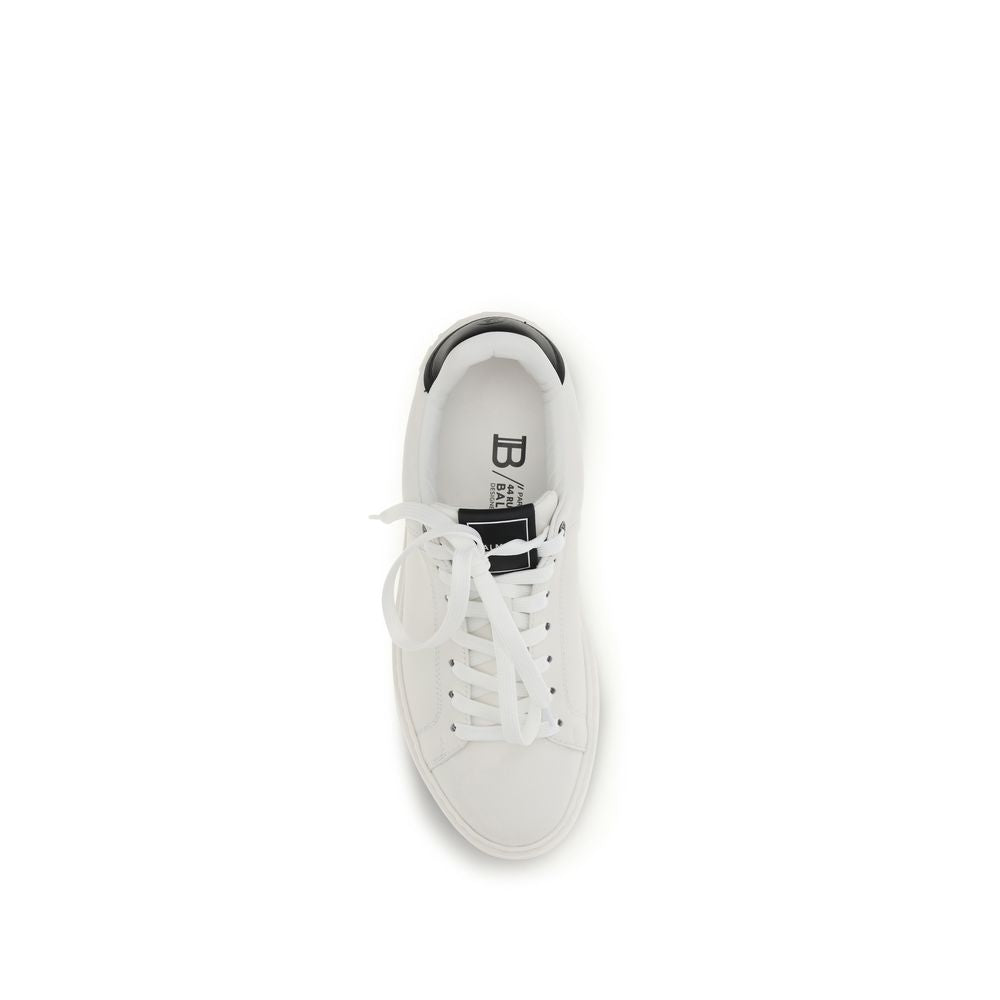Balmain Schwarze Bos Taurus Kalbsleder Low-Top-Sneaker