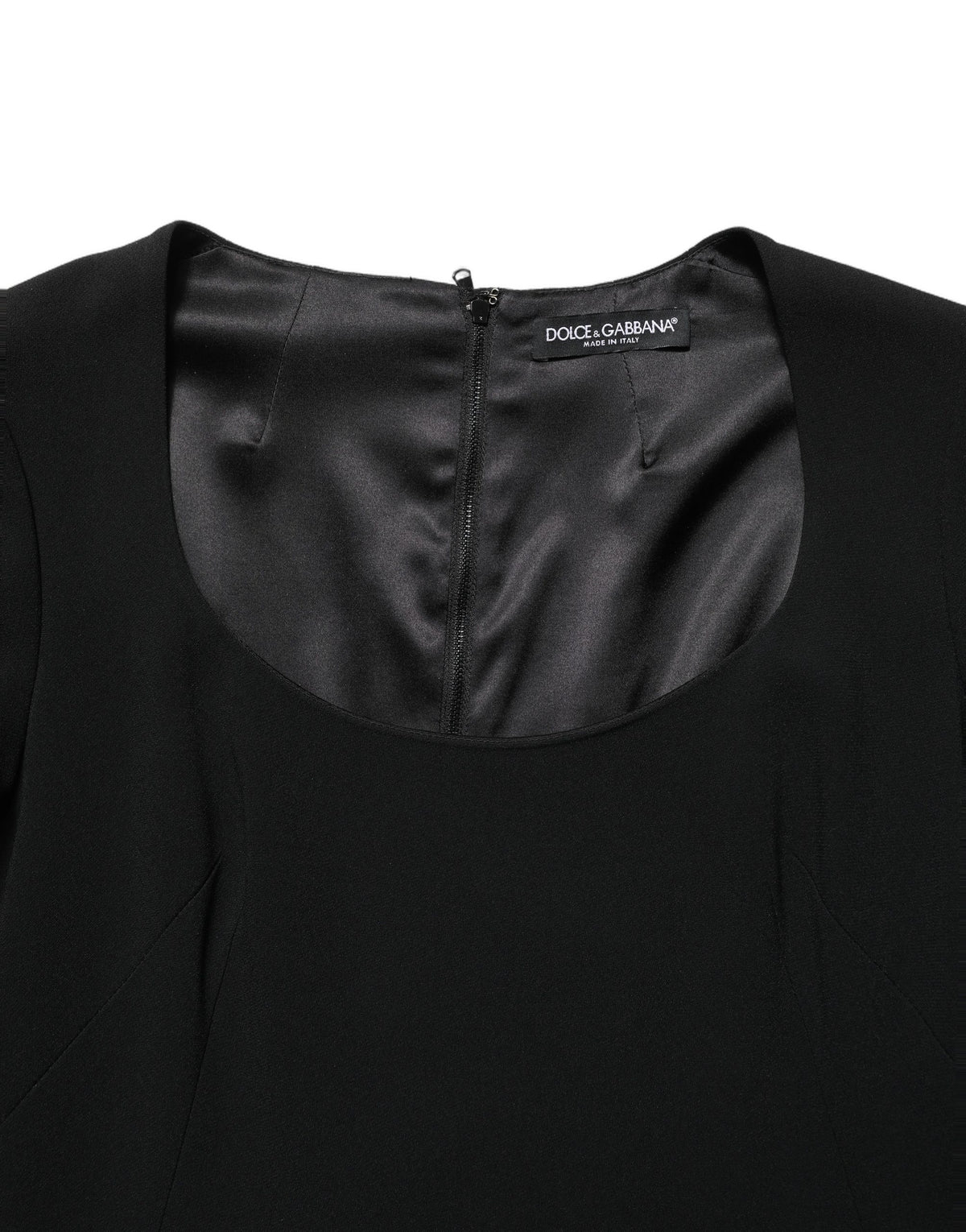 Roberto Cavalli Schwarzes Mini-Kleid mit langen Ärmeln und U-Boot-Ausschnitt