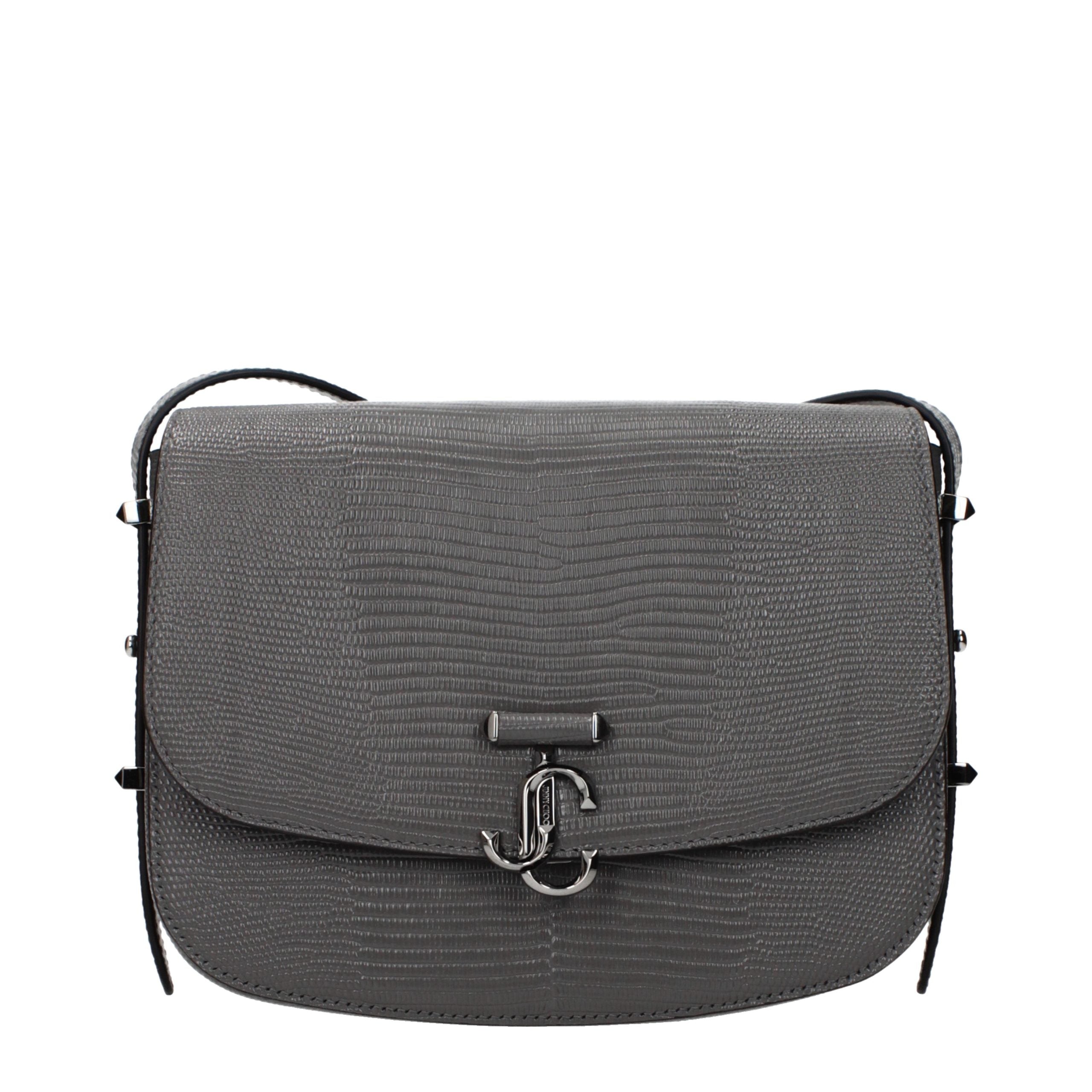 Jimmy Choo Graue Leder Umhängetasche