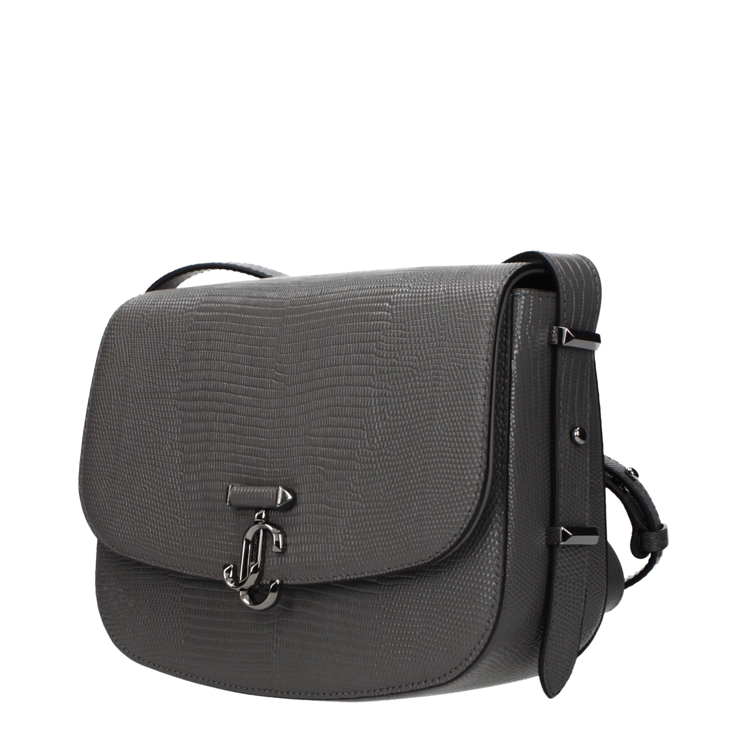 Jimmy Choo Graue Leder Umhängetasche